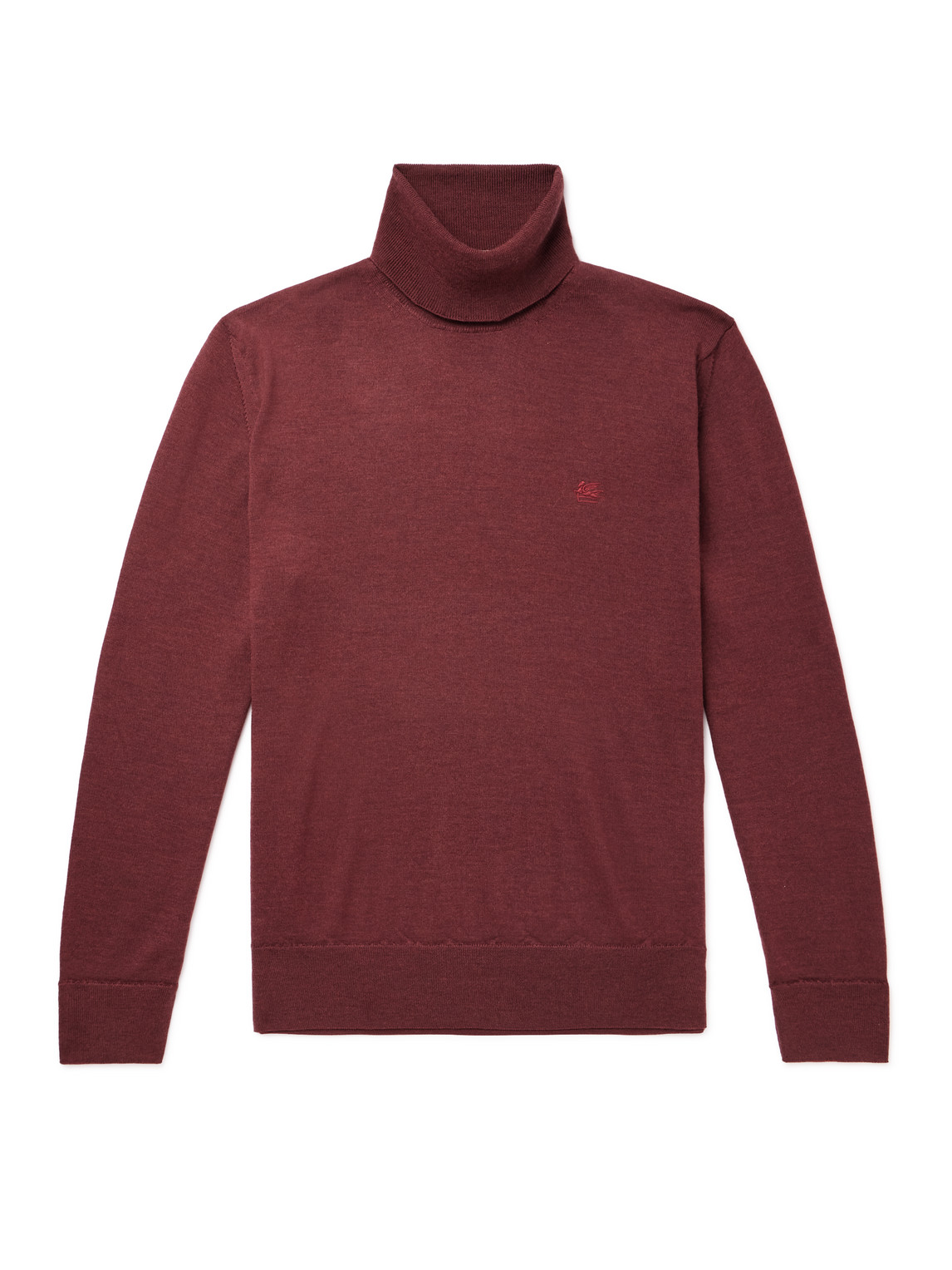 Logo-Embroidered Wool Rollneck Sweater