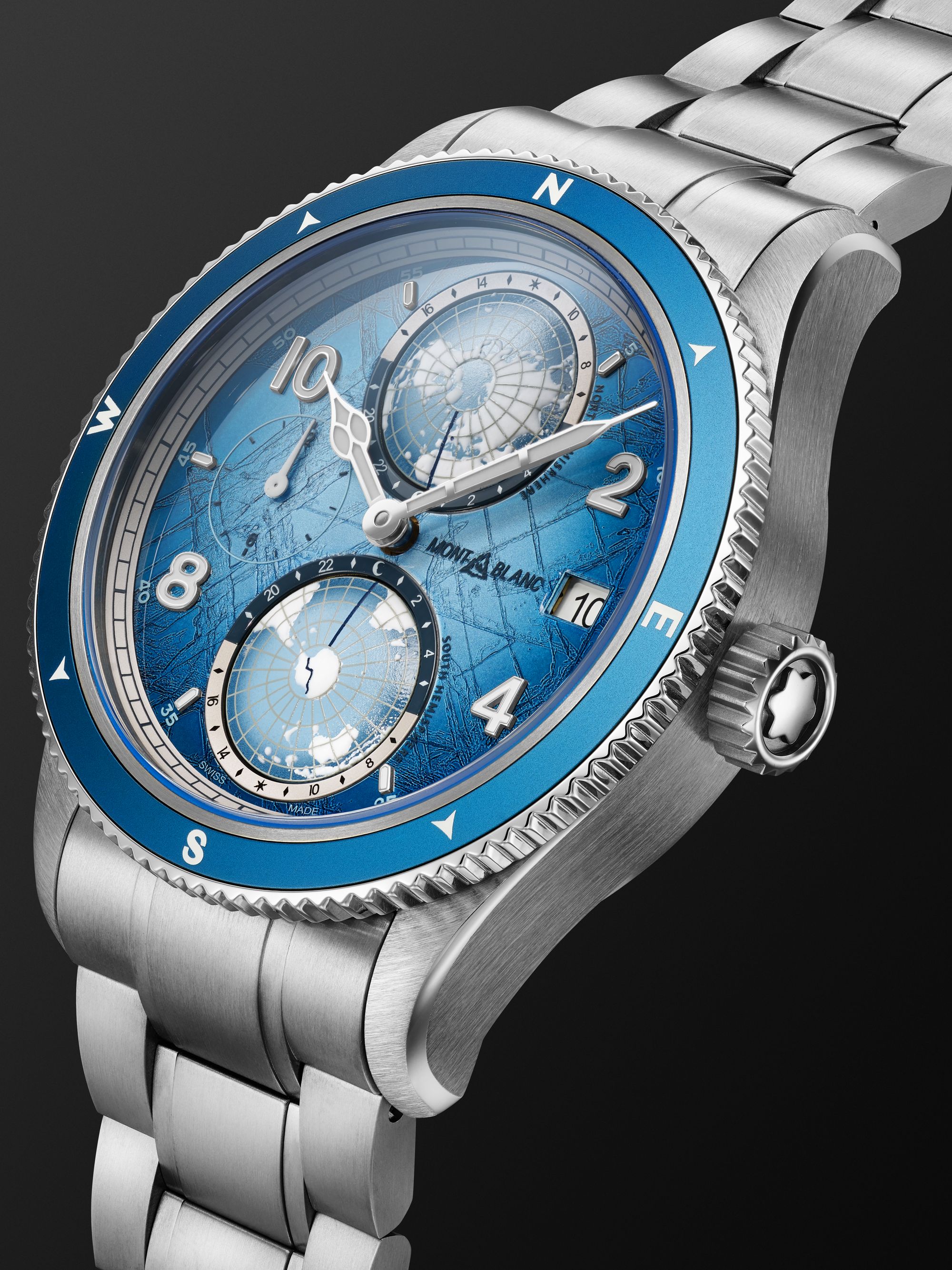 MONTBLANC 1858 Geosphere 0 Oxygen South Pole Exploration Limited Edition Automatic 42mm Interchangeable Titanium, Ceramic and Canvas Watch, Ref. No. 7612582367544