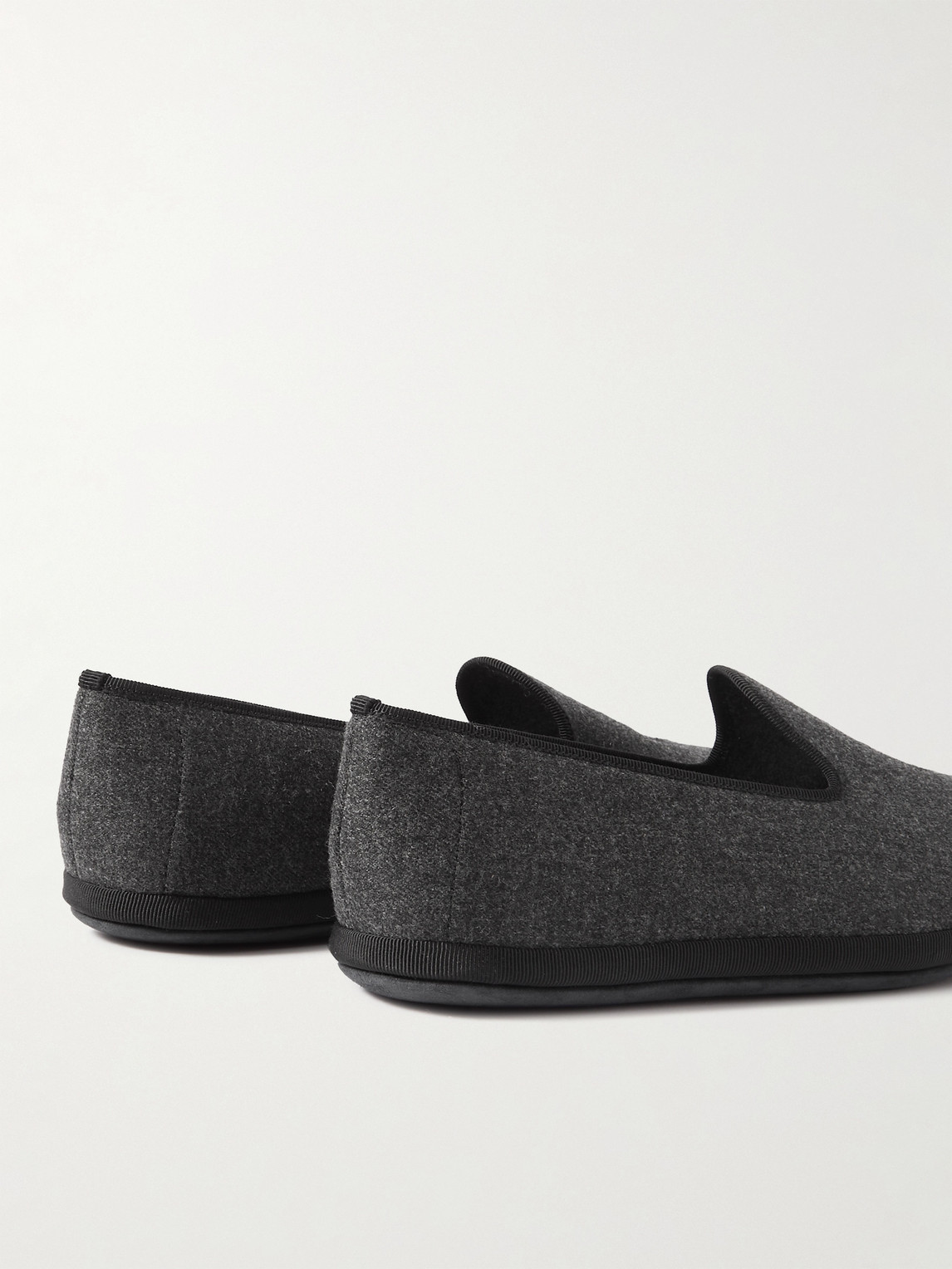 Shop Loro Piana Logo-embroidered Cashmere-blend Slippers In Gray