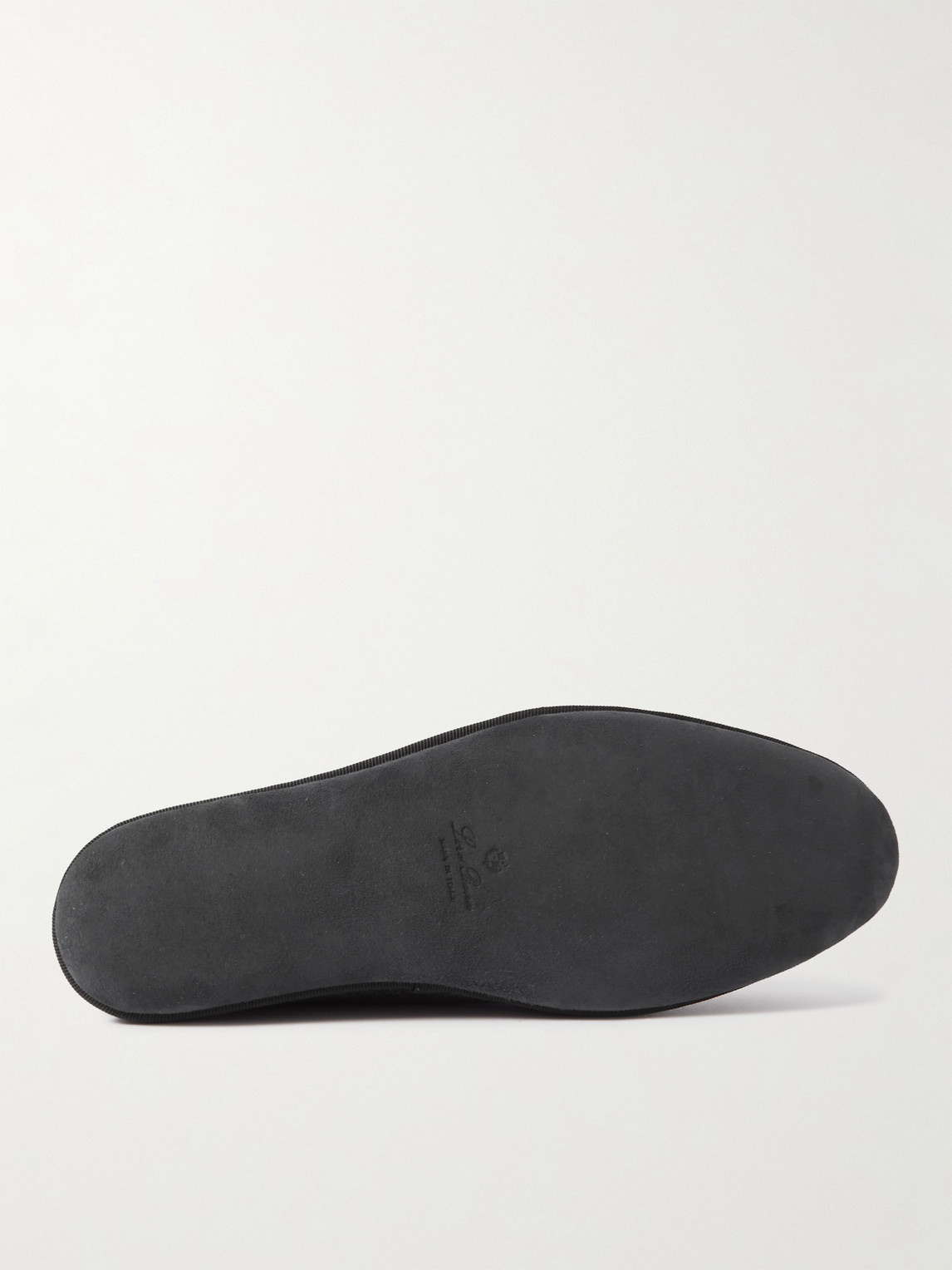 Shop Loro Piana Logo-embroidered Cashmere-blend Slippers In Gray