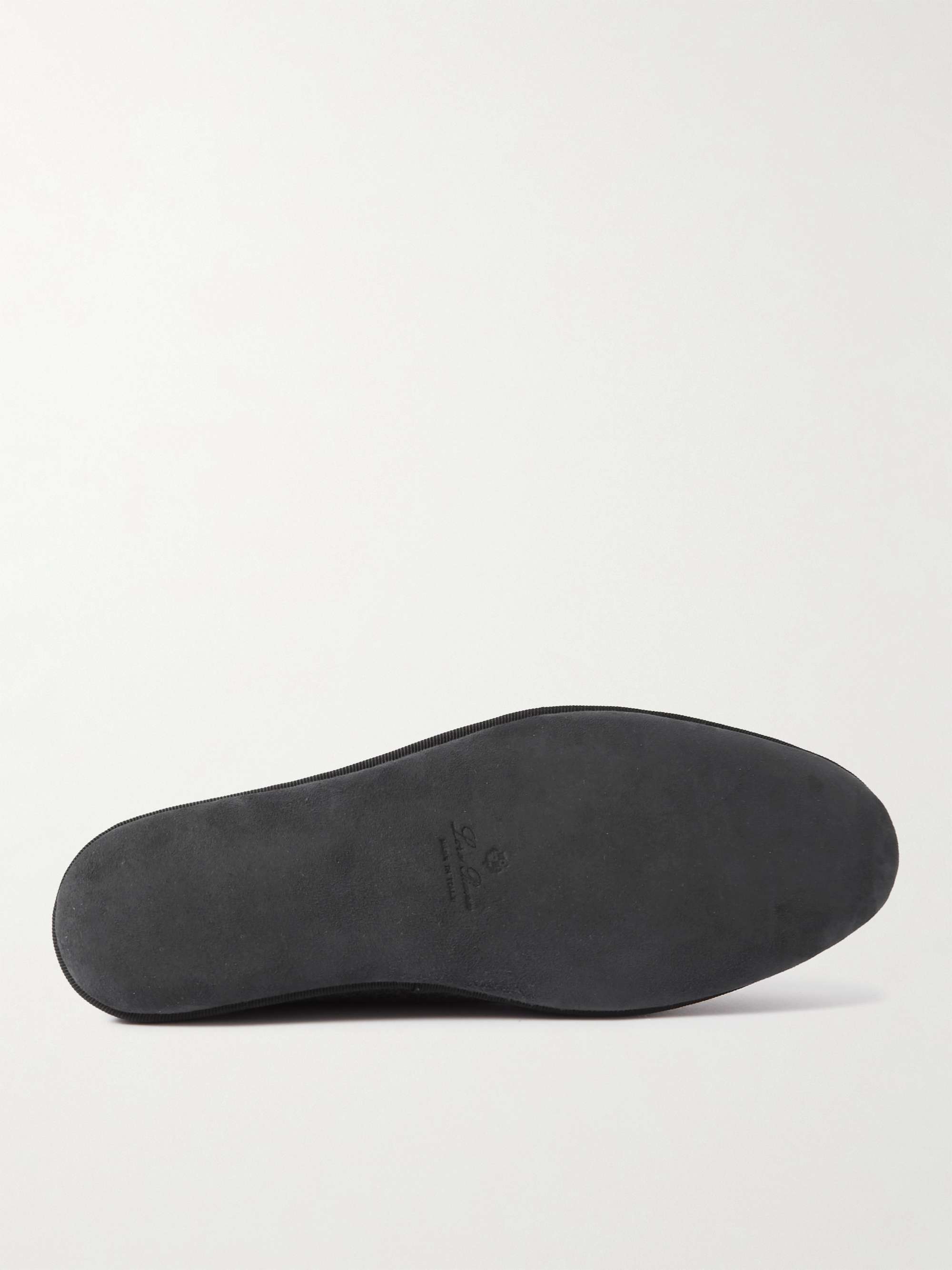 LORO PIANA Logo-Embroidered Cashmere Slippers