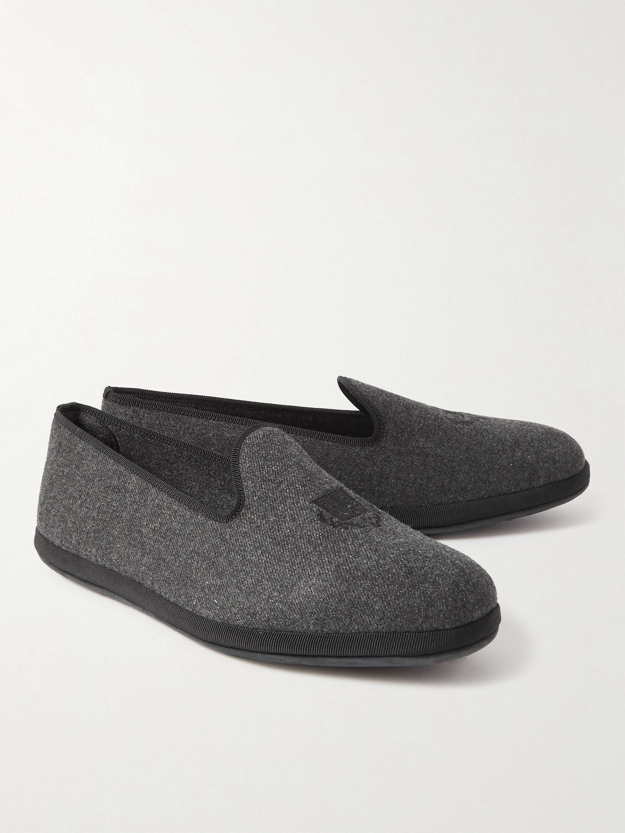 LORO PIANA Logo-Embroidered Cashmere Slippers