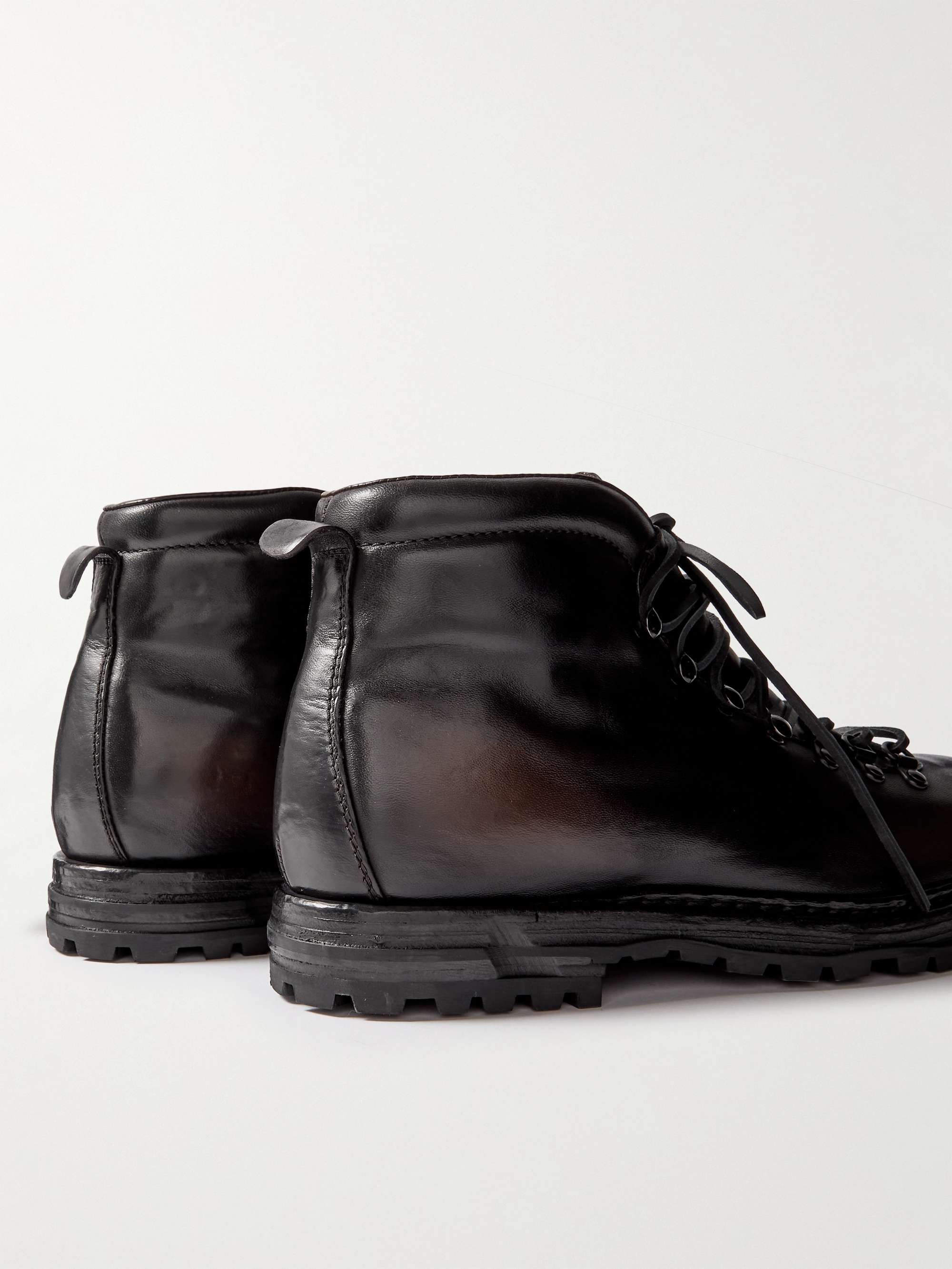 OFFICINE CREATIVE Artik Burnished-Leather Lace-Up Boots for Men | MR PORTER