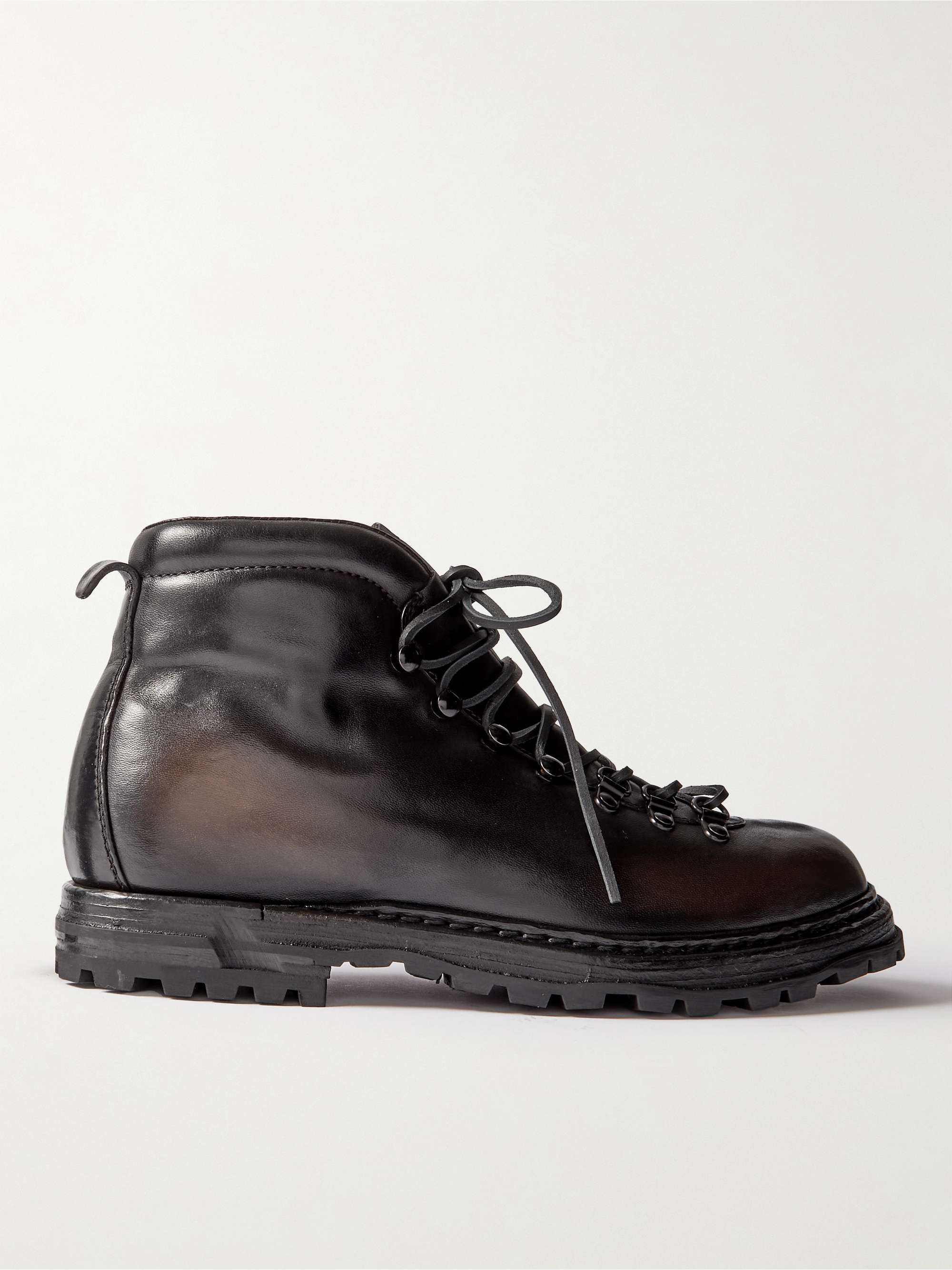OFFICINE CREATIVE Artik Burnished-Leather Lace-Up Boots for Men | MR PORTER