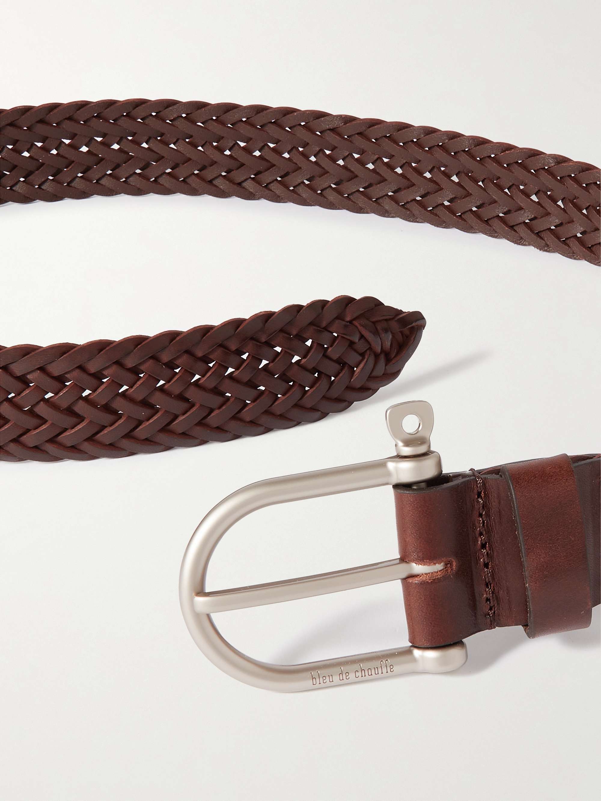 BLEU DE CHAUFFE 3.5cm Woven Leather Belt