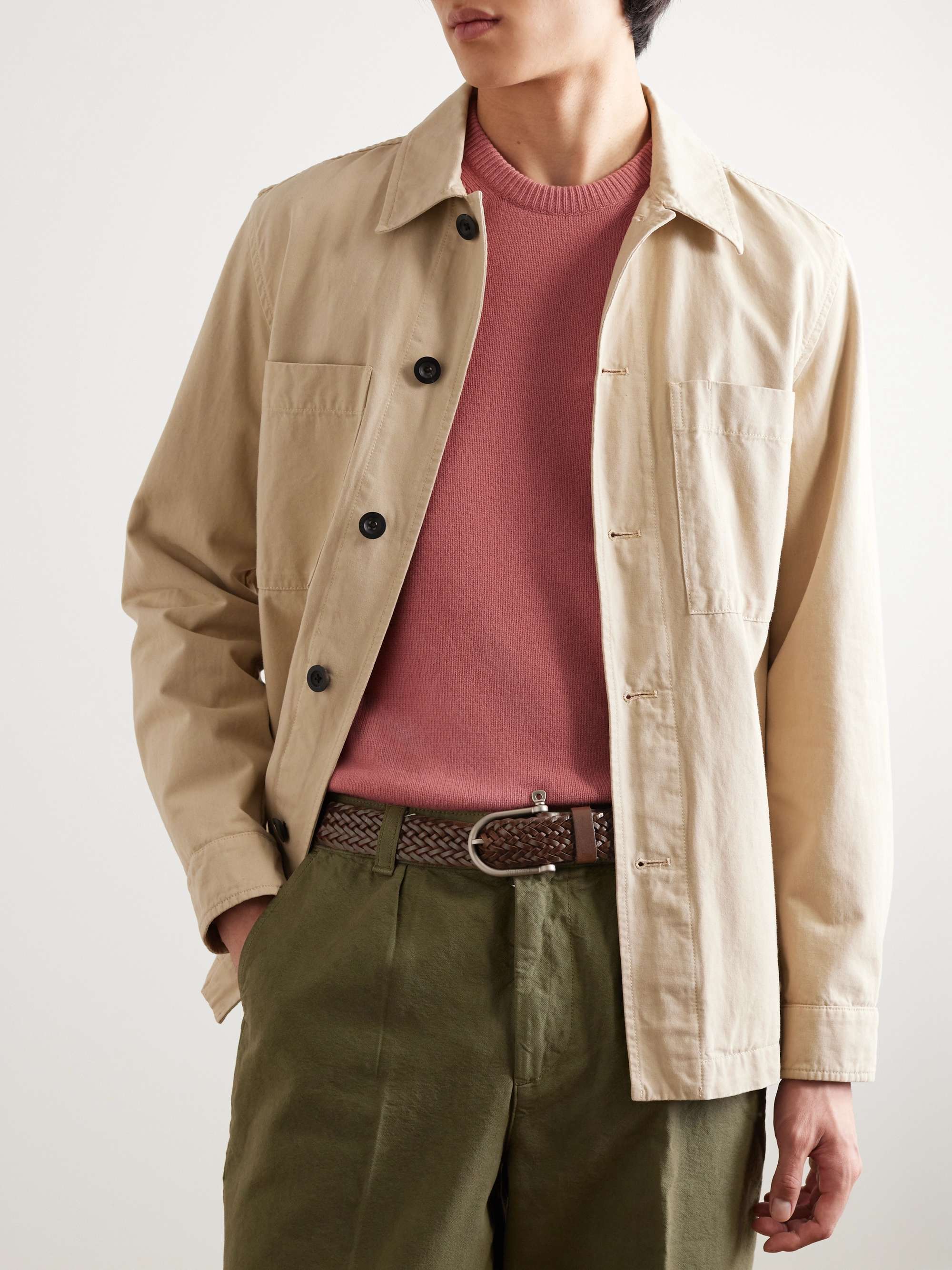 BLEU DE CHAUFFE 3.5cm Woven Leather Belt