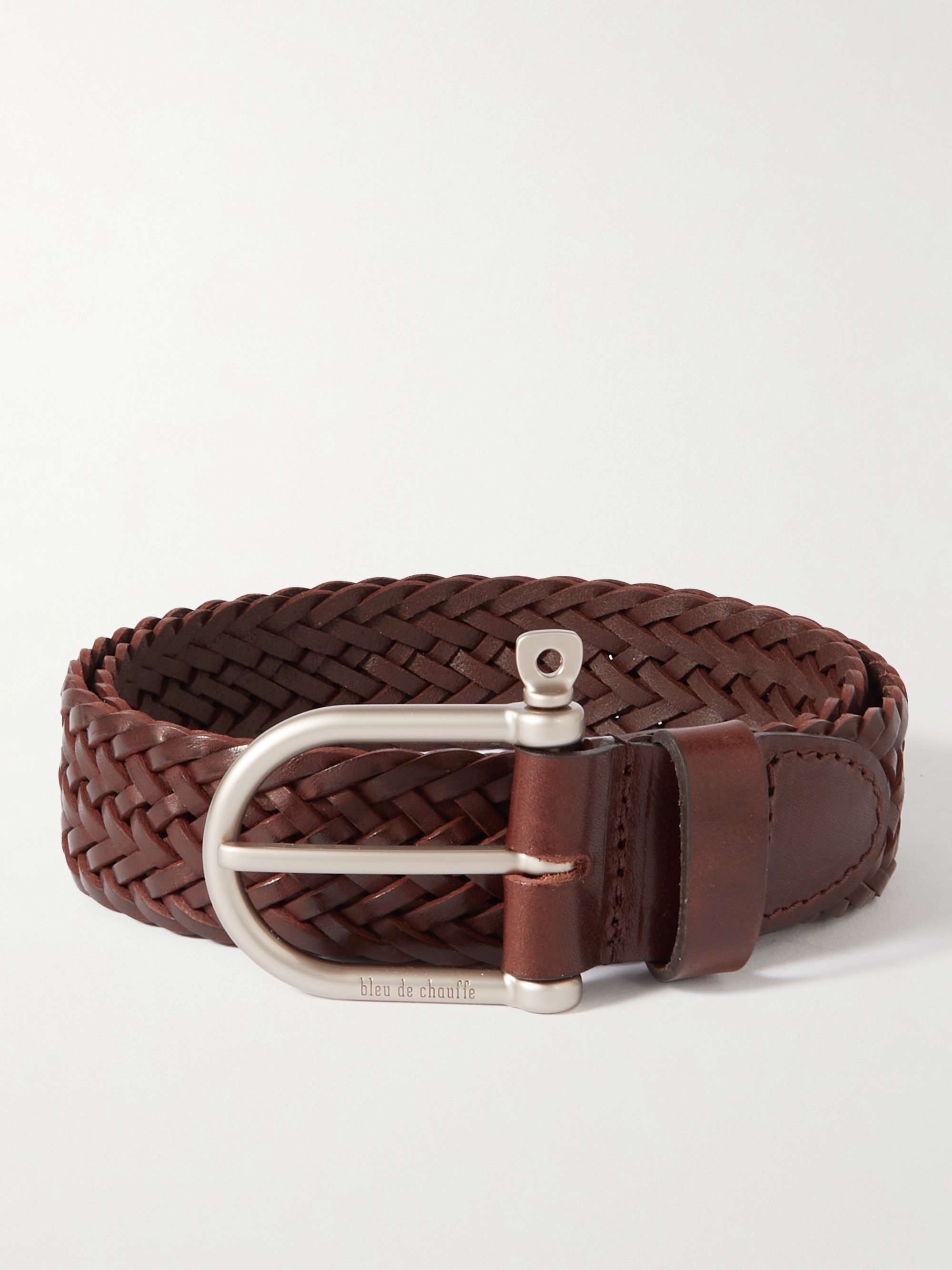 BLEU DE CHAUFFE 3.5cm Woven Leather Belt