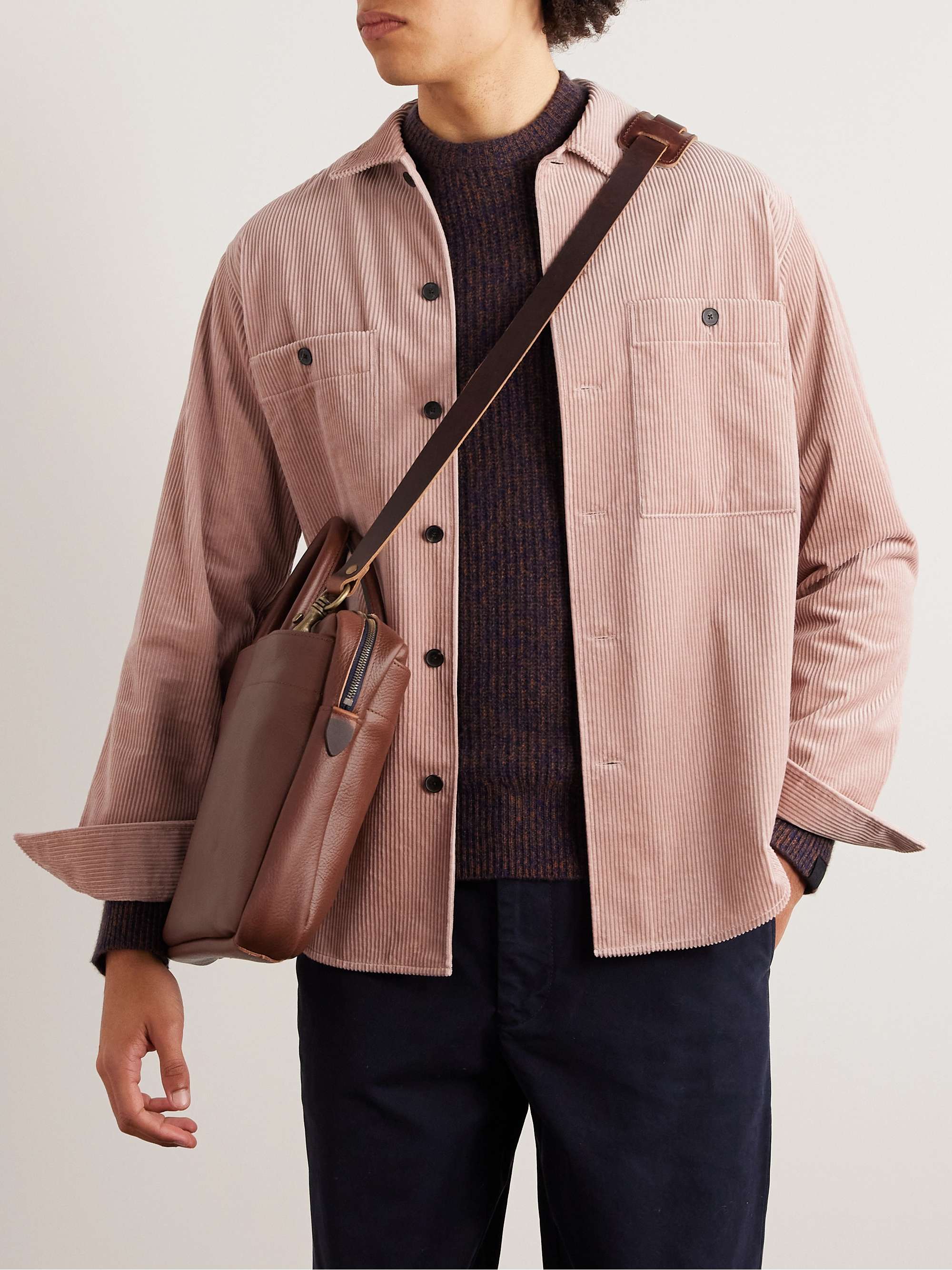 BLEU DE CHAUFFE Full-Grain Leather Briefcase