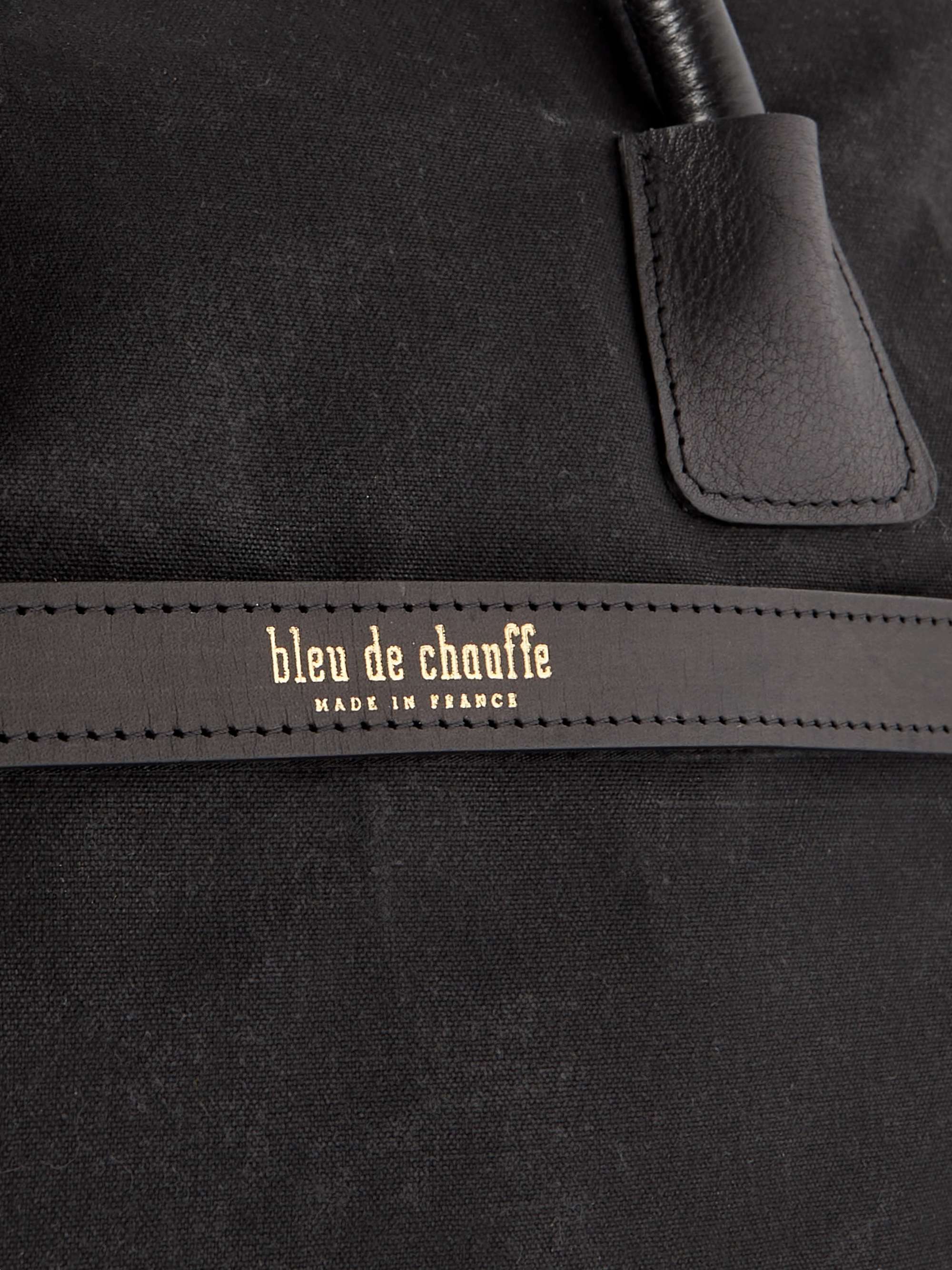 BLEU DE CHAUFFE Zephyr Leather-Trimmed Waxed Cotton-Canvas Weekend Bag ...