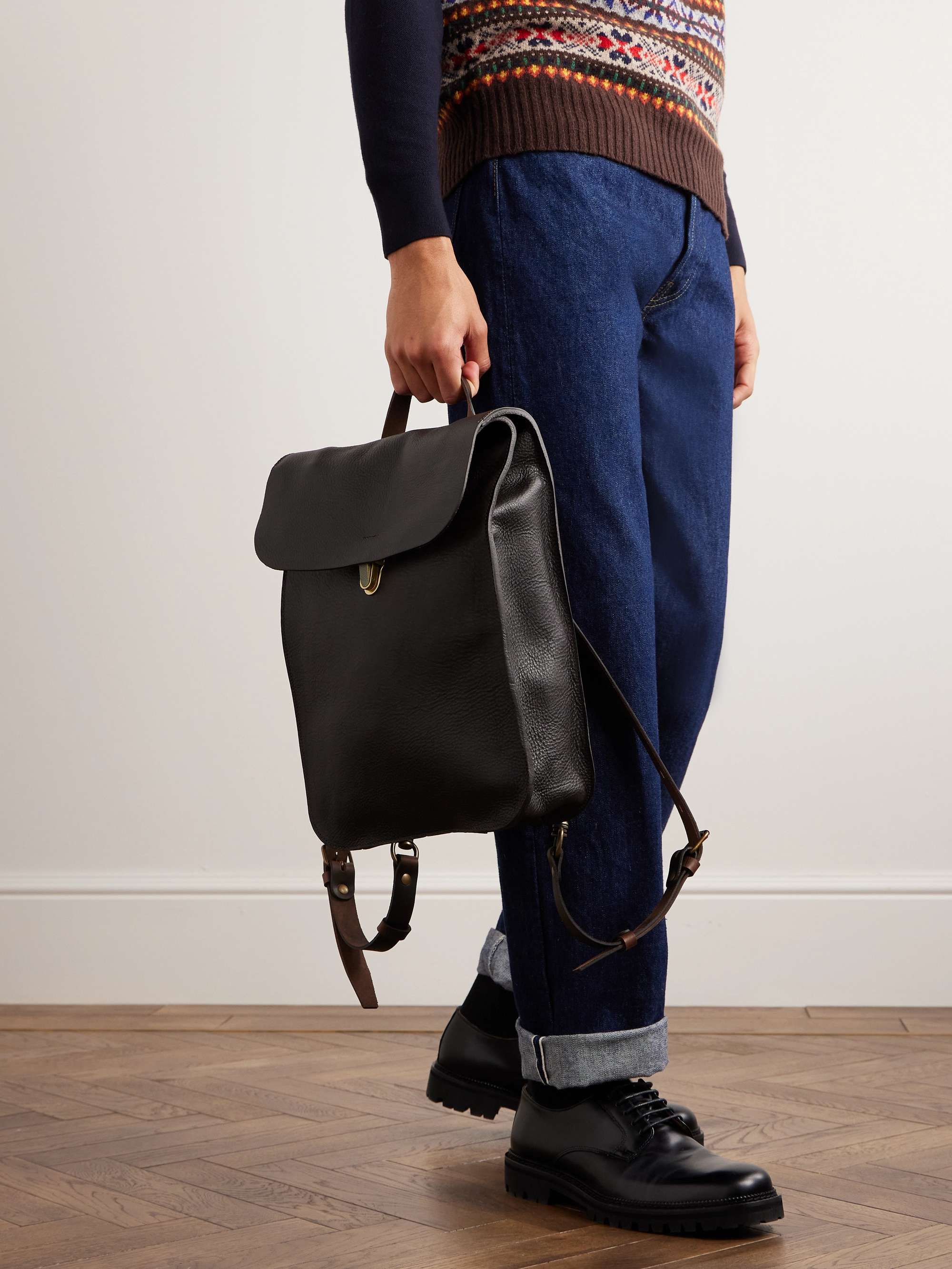 BLEU DE CHAUFFE Puncho Full-Grain Leather Backpack