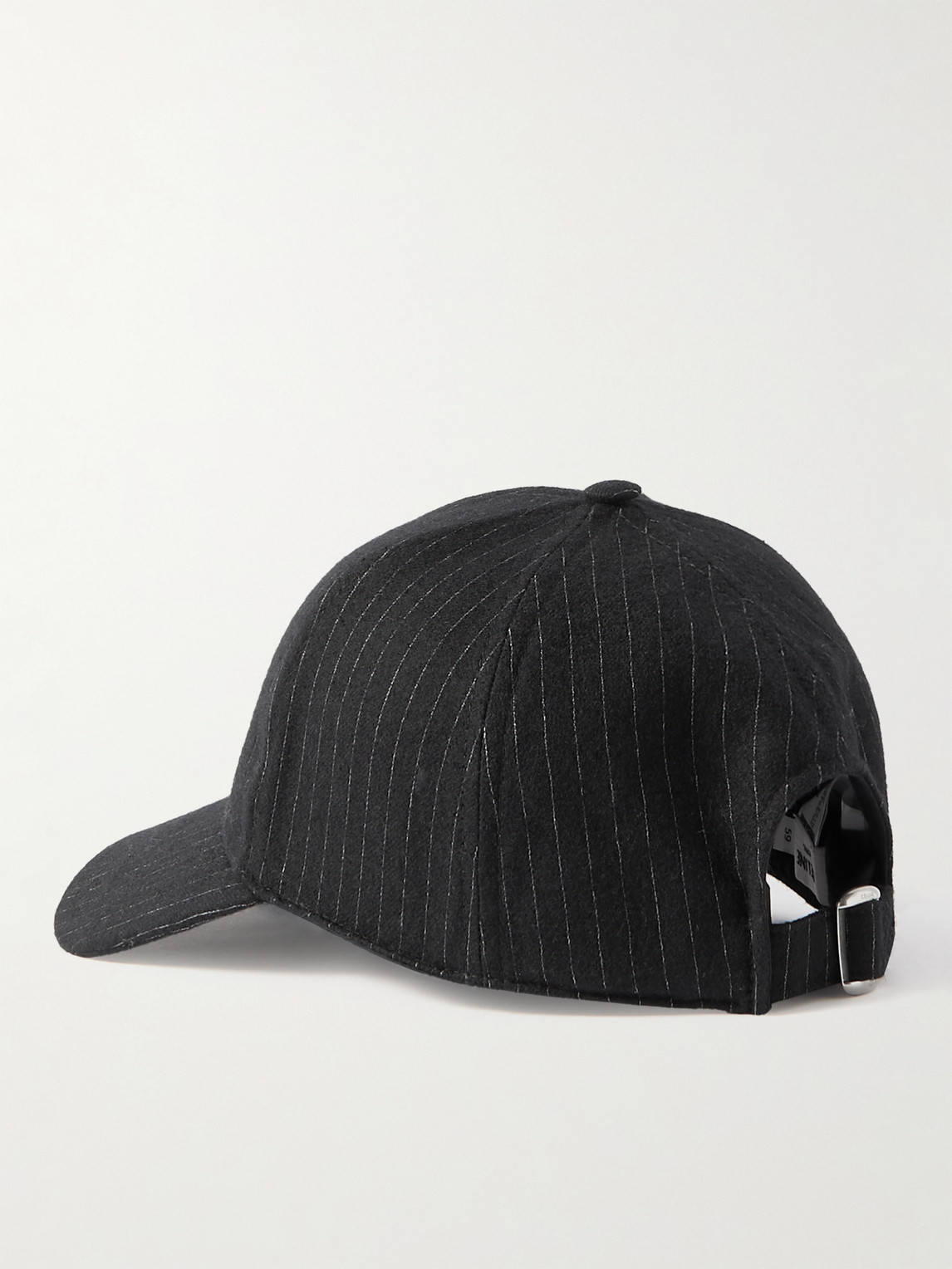 Celine Logo-embroidered Pinstriped Wool Hat In Black