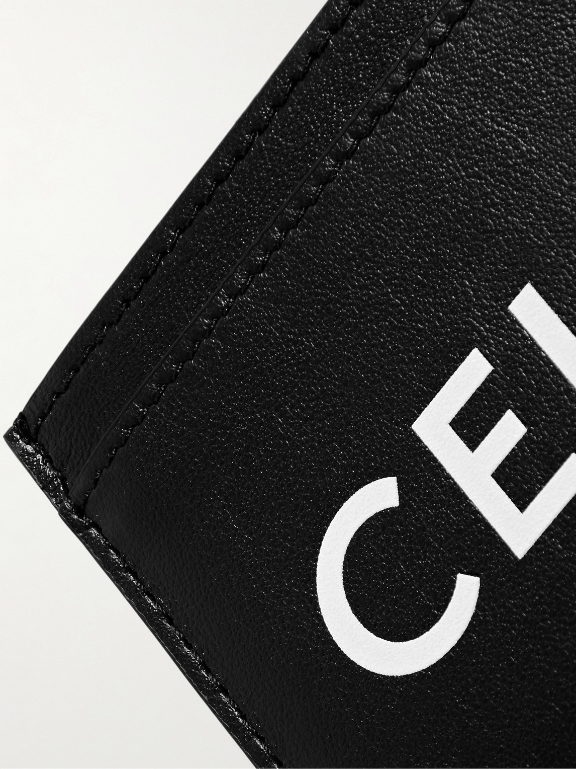 Celine Logo-print Leather Cardholder In Black