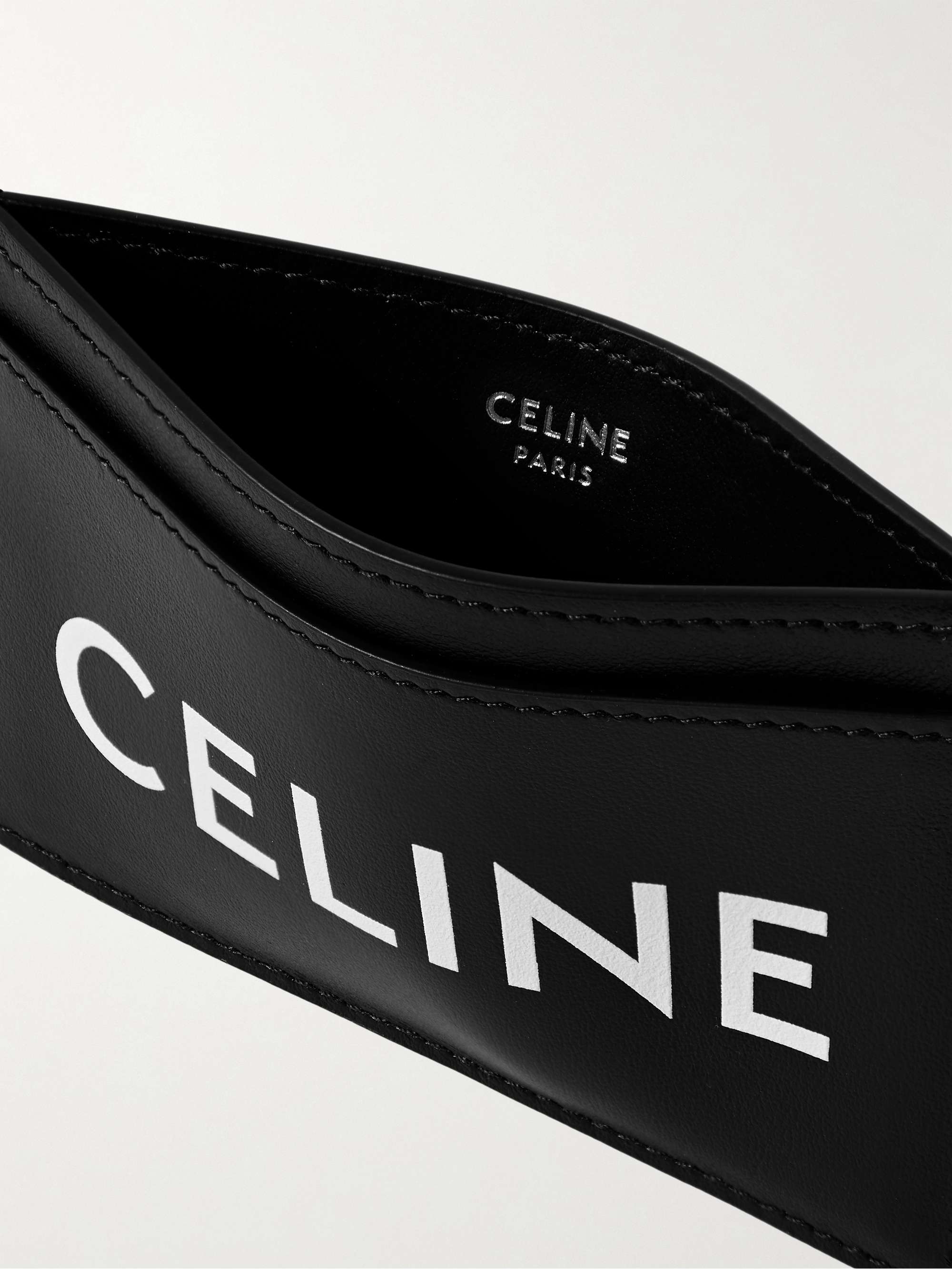 CELINE HOMME Logo-Print Leather Cardholder for Men | MR PORTER