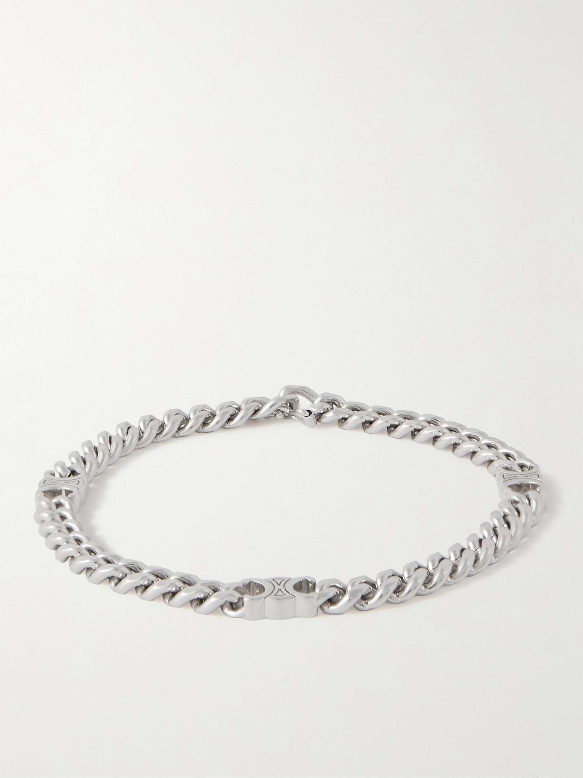 CELINE HOMME Small Rhodium-Plated Chain Bracelet for Men | MR PORTER