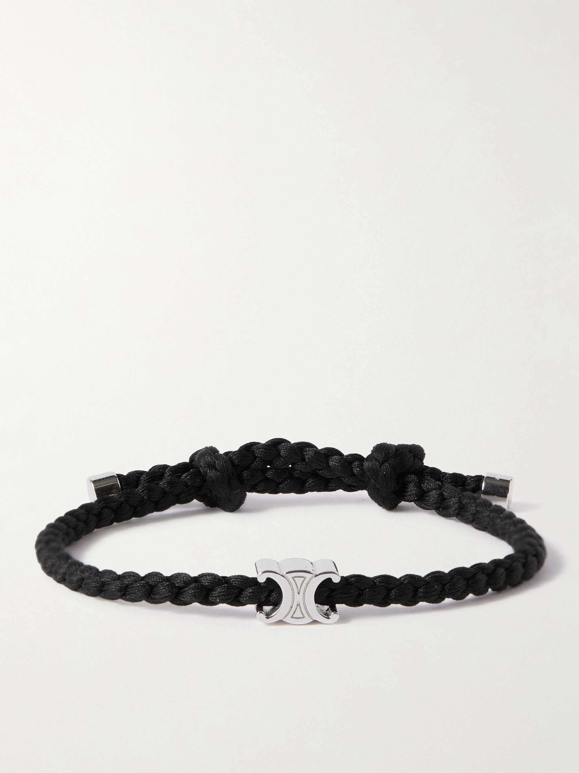 モダン◇Triomphe ビーチ ブレスレット◇CELINE TRIOMPHE BEACH BRACELET IN ACRYLIC AND BRASS WITH RHODIUM