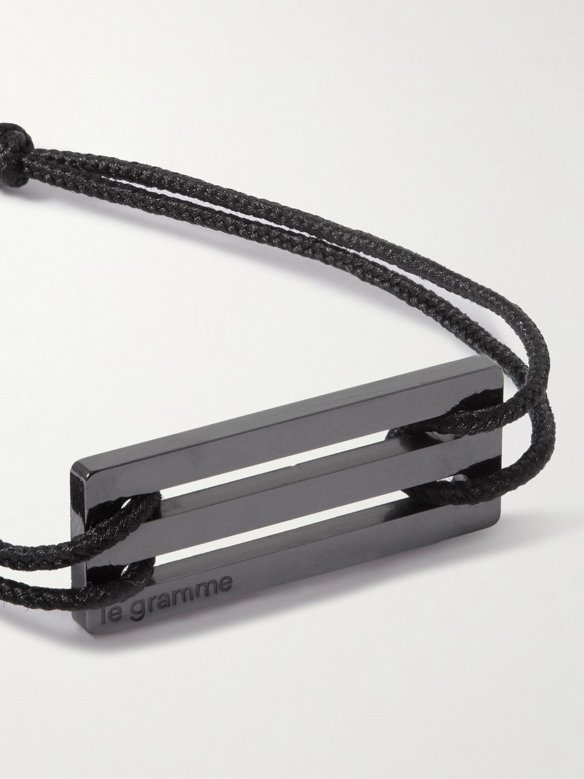 Shop Le Gramme 1.7g Cord And Ceramic Bracelet In Black