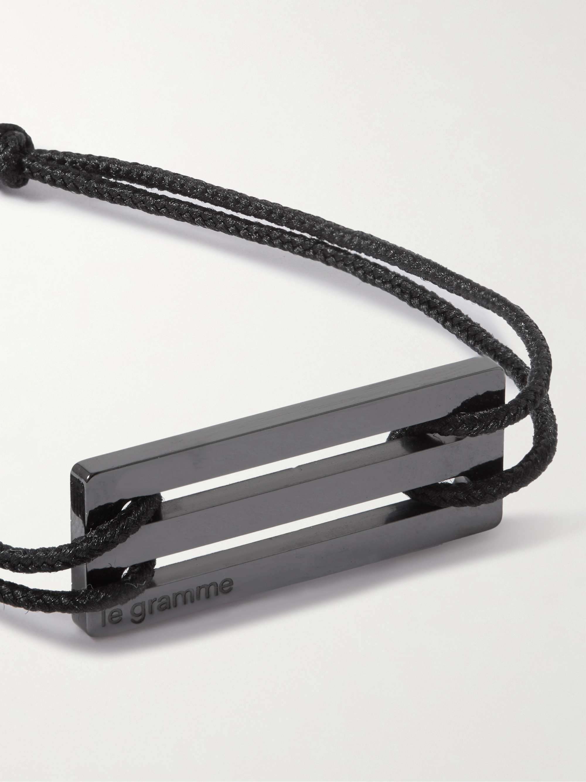 LE GRAMME Cord and Ceramic Bracelet