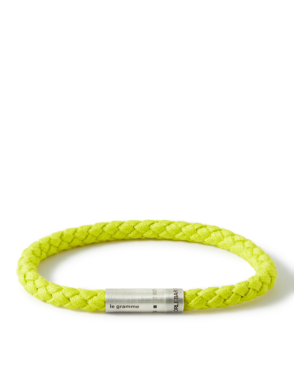 Le Gramme Orlebar Brown 7g Braided Cord And Sterling Silver Bracelet In Yellow