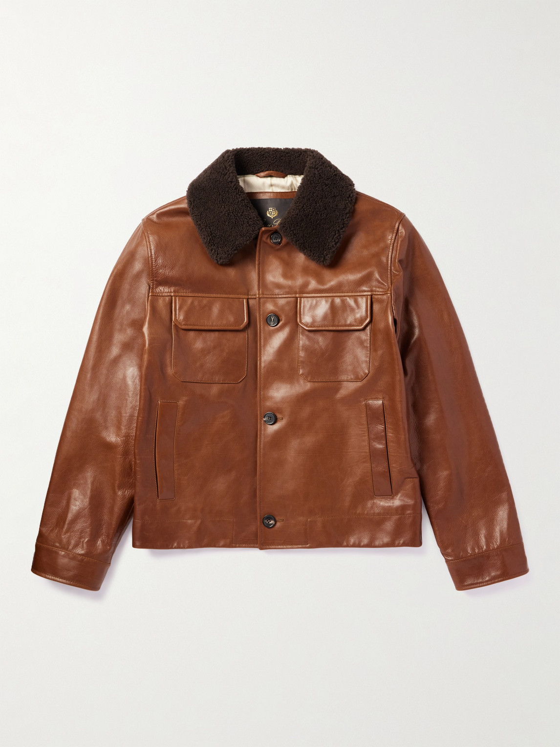 Loro Piana Shearling-Trimmed eather Jacket - Men