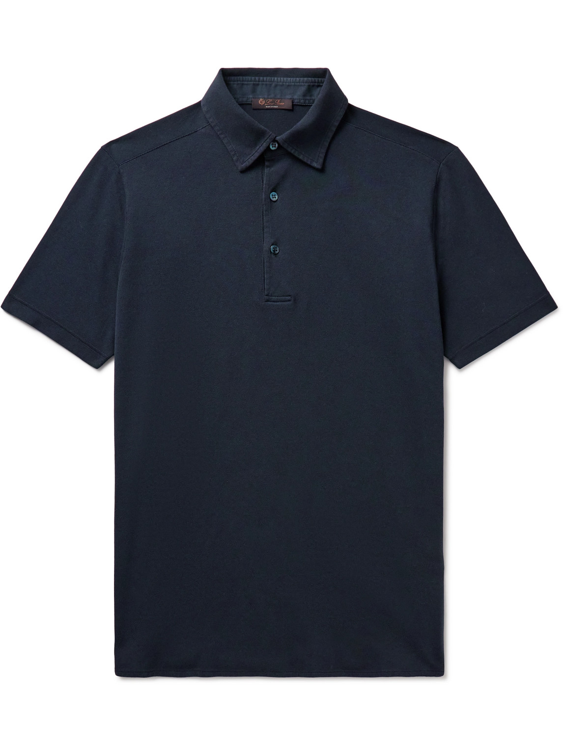 Loro Piana Cotton-piqué Polo Shirt In Blue