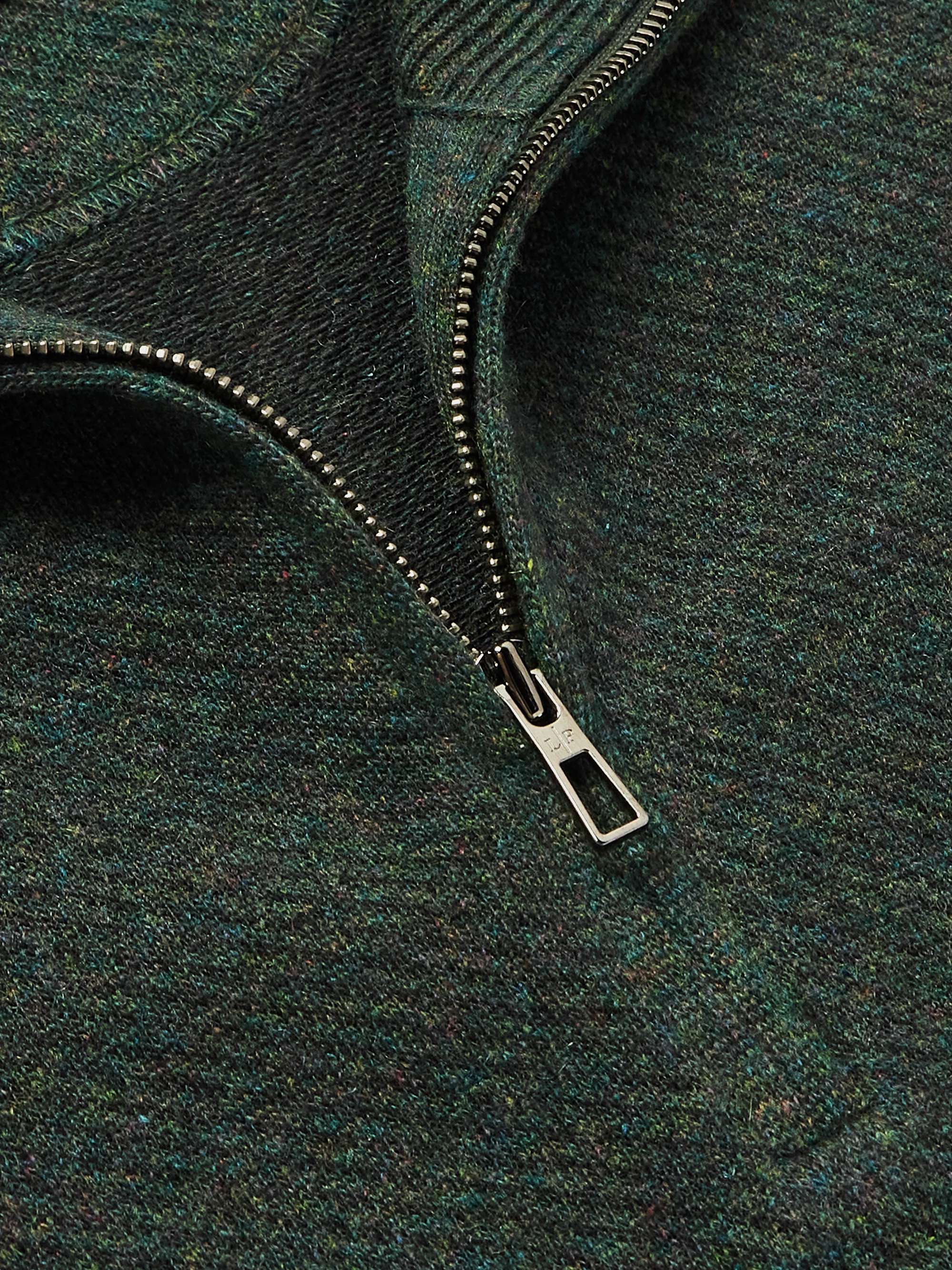 LORO PIANA Roadster Striped Cashmere Half-Zip Sweater