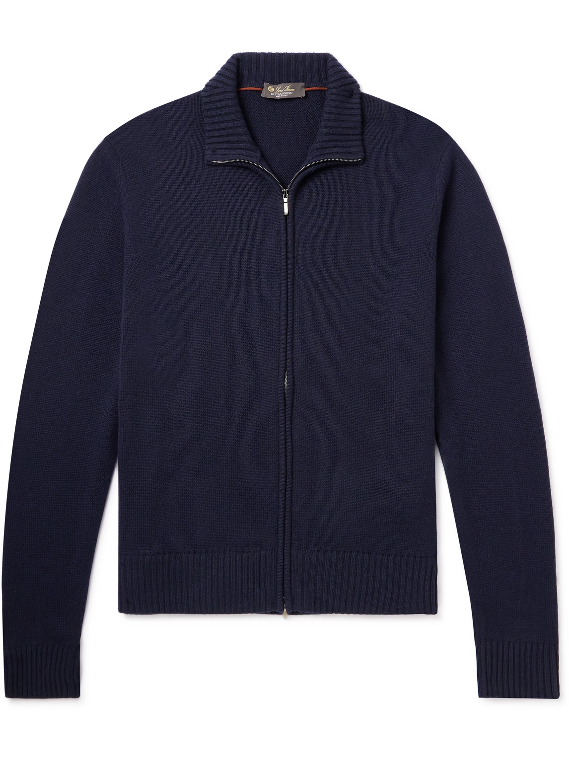Loro Piana Cashmere Zip-up Sweater In Blue