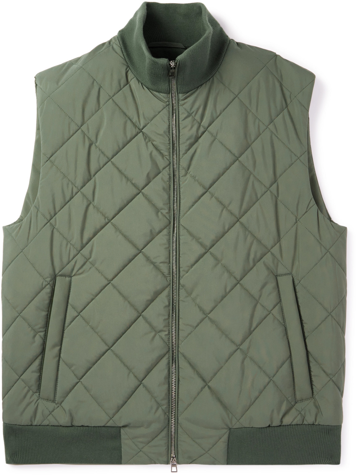 Loro Piana Ampay Quilted Windwish™ Gilet In Green