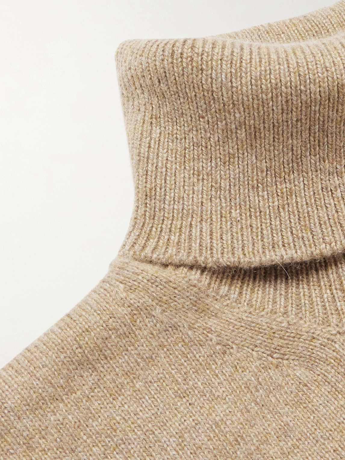 Shop Loro Piana Ribbed Cashmere Rollneck Sweater In Brown