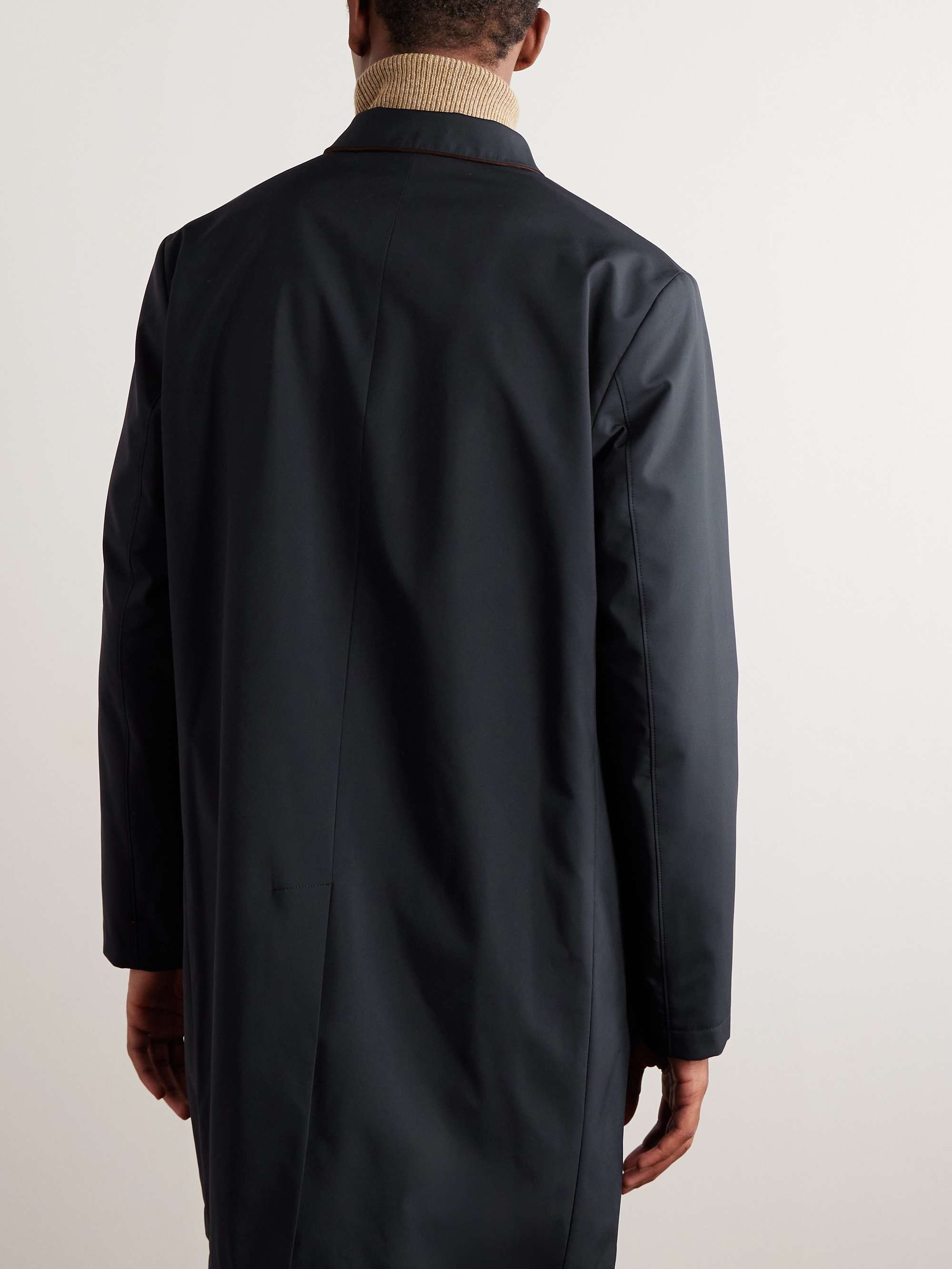 LORO PIANA Sebring Windmate Suede-Trimmed Storm System Shell Car Coat