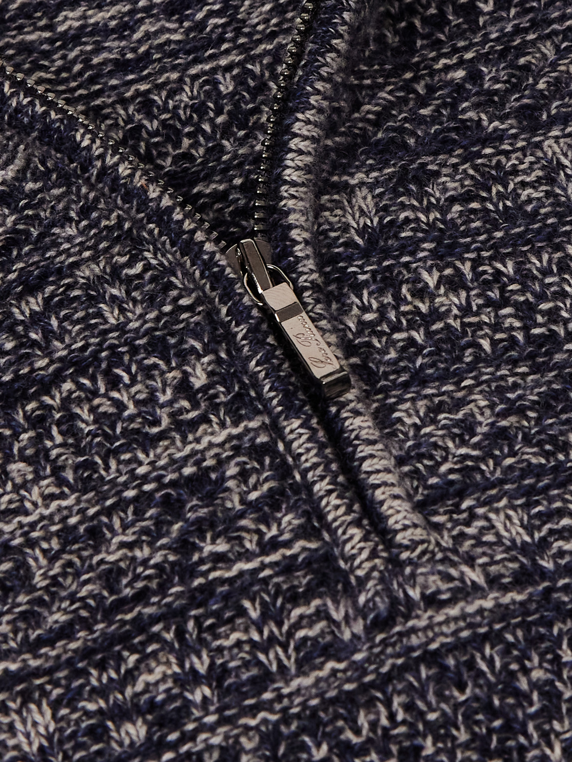 Shop Loro Piana Fancy Cashmere Half-zip Sweater In Blue