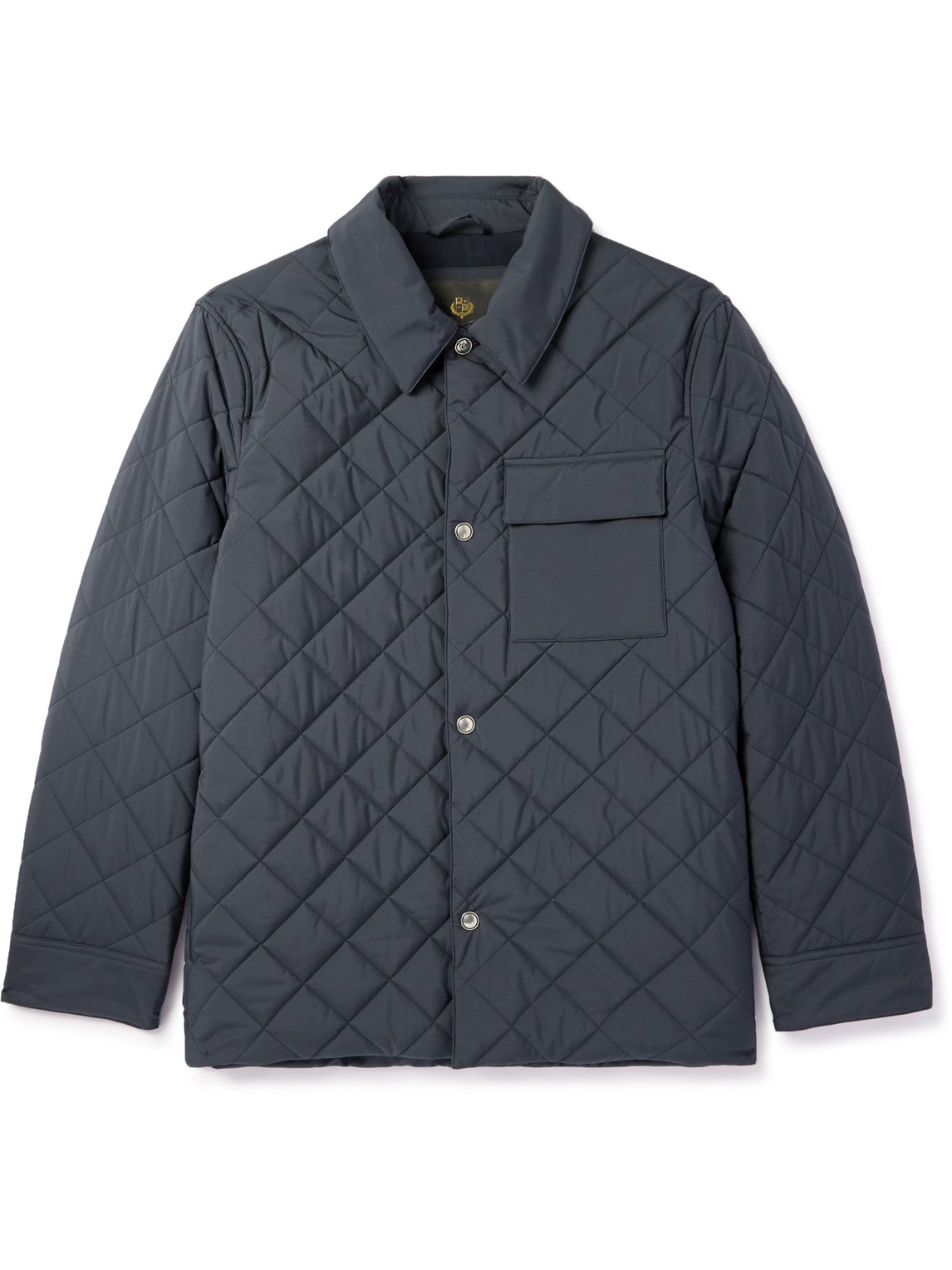 Loro Piana Ampay Quilted Shell Shirt Jacket In Wh52 Navy Ocean W