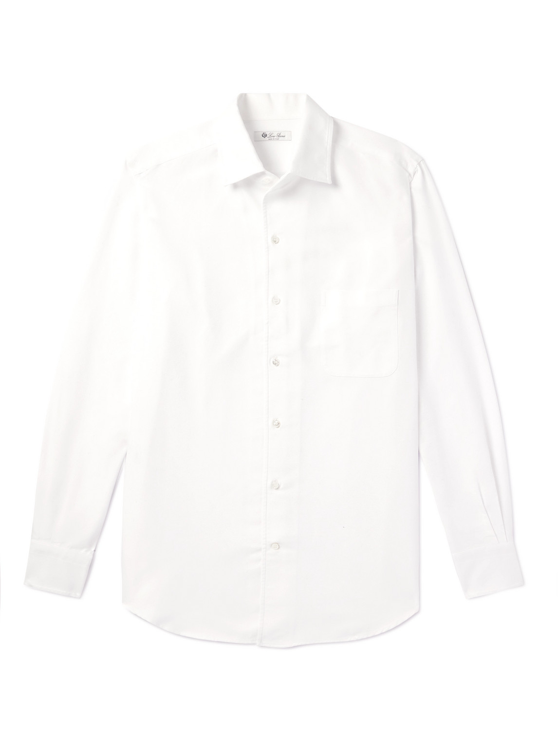 Loro Piana Cotton Oxford Shirt In White