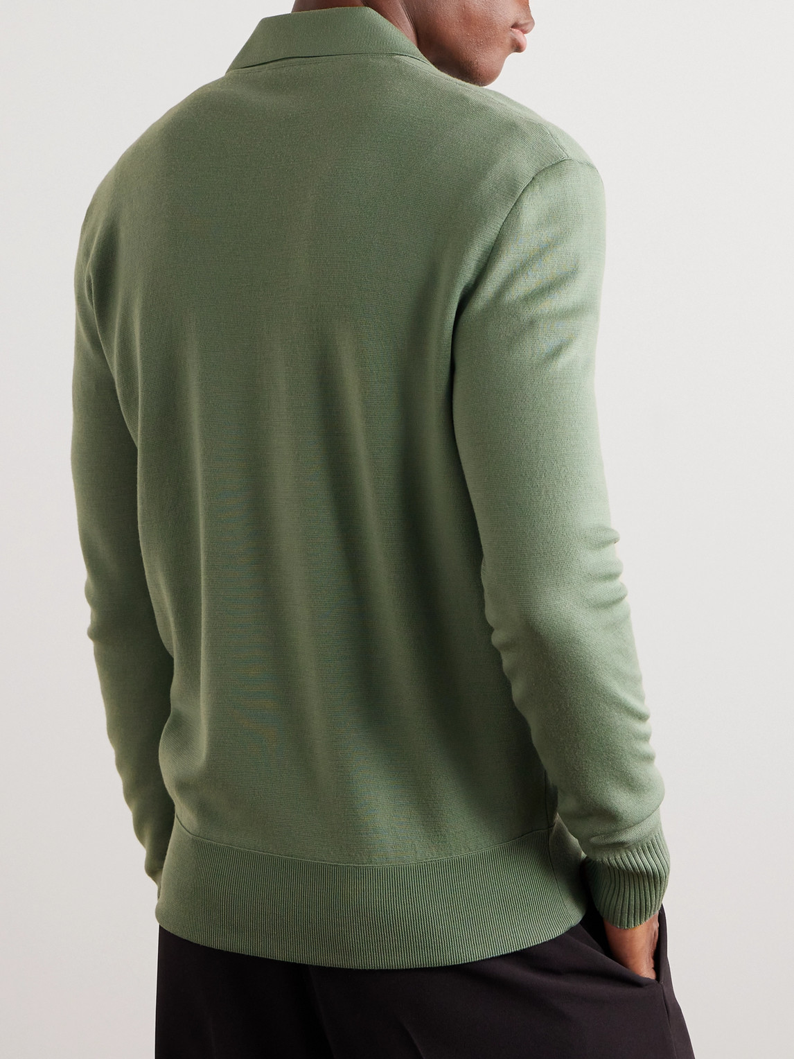 Shop Loro Piana Aspen Wool Polo Shirt In Green