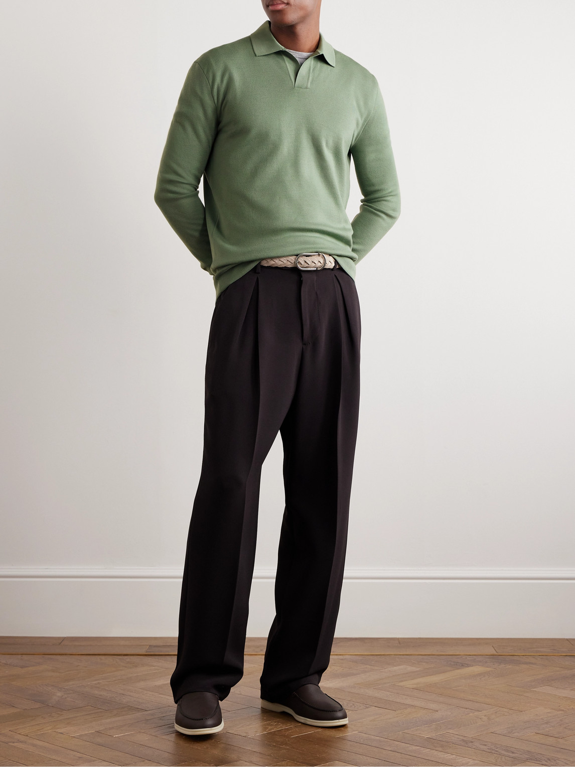 LORO PIANA ASPEN WOOL POLO SHIRT 
