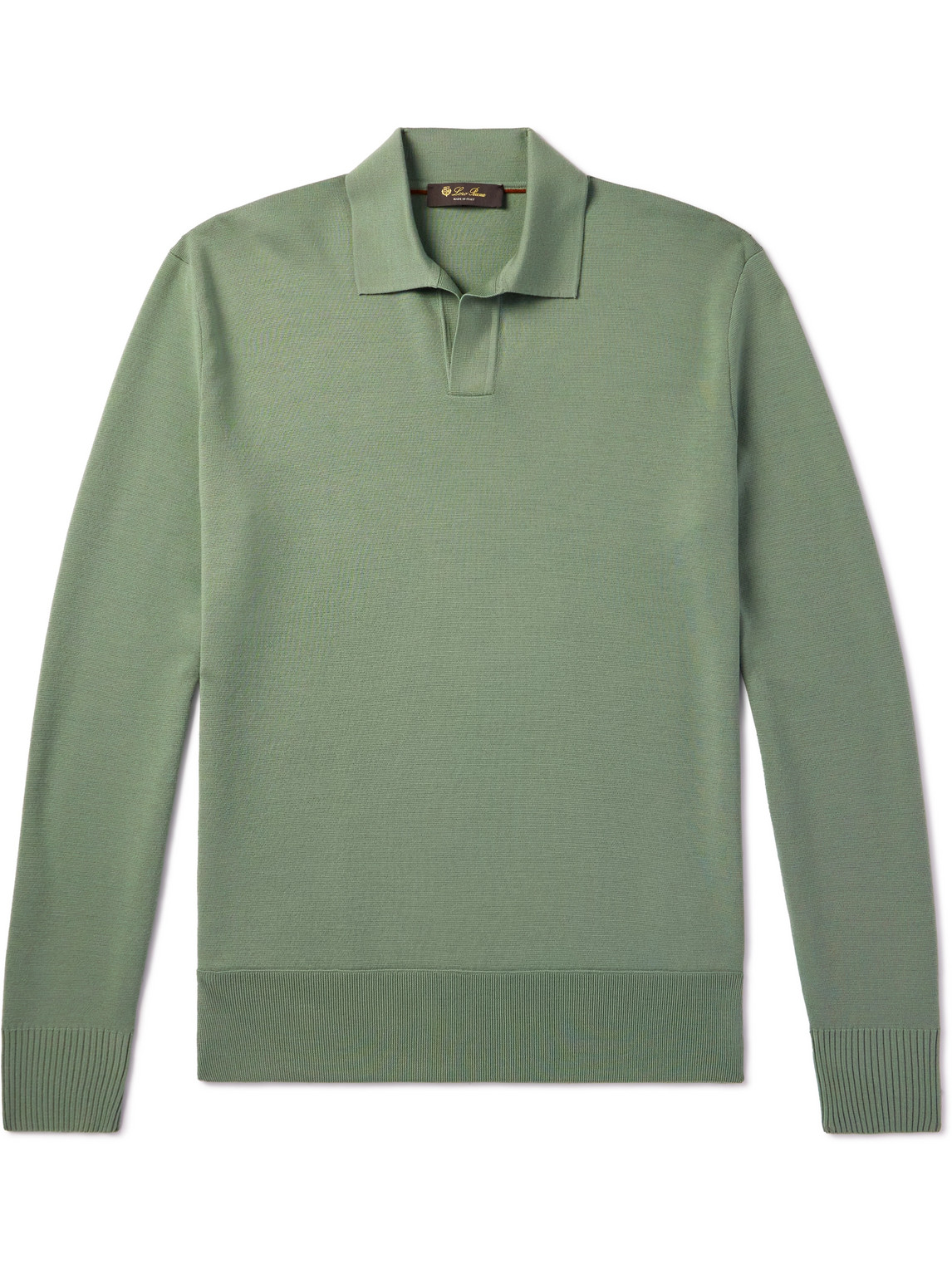 Loro Piana Aspen Wool Polo Shirt In Green