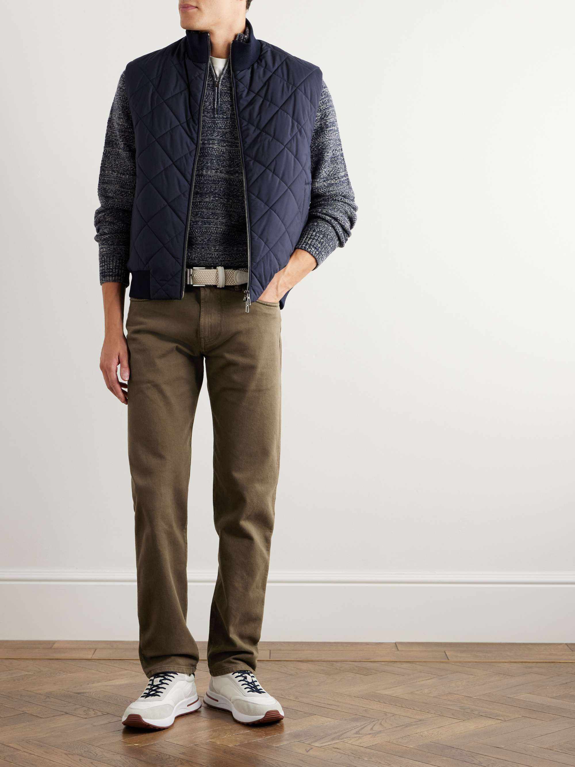 LORO PIANA Quarona Slim-Fit Stretch-Cotton Twill Trousers