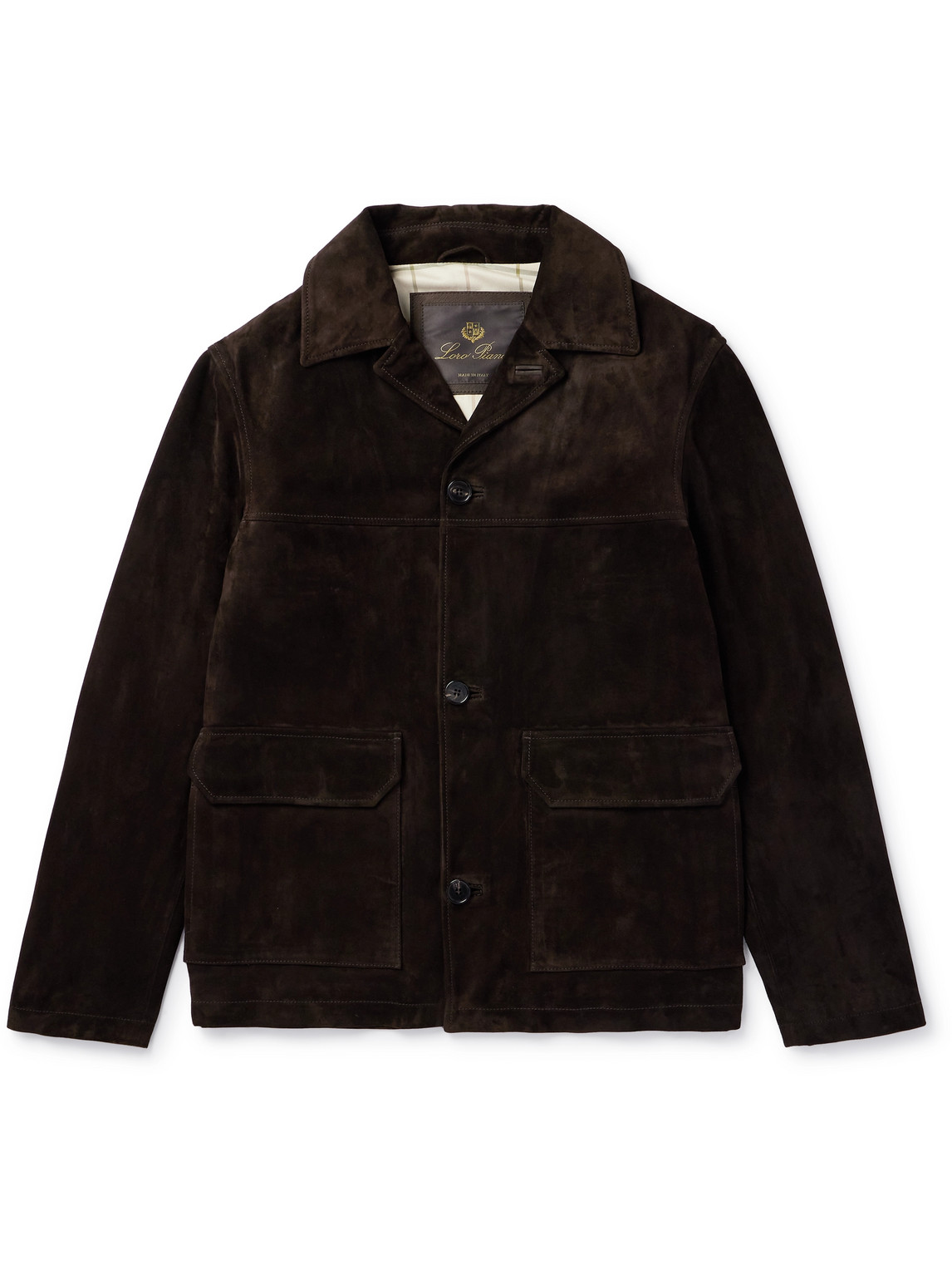 Shop Loro Piana Suede Jacket In Brown