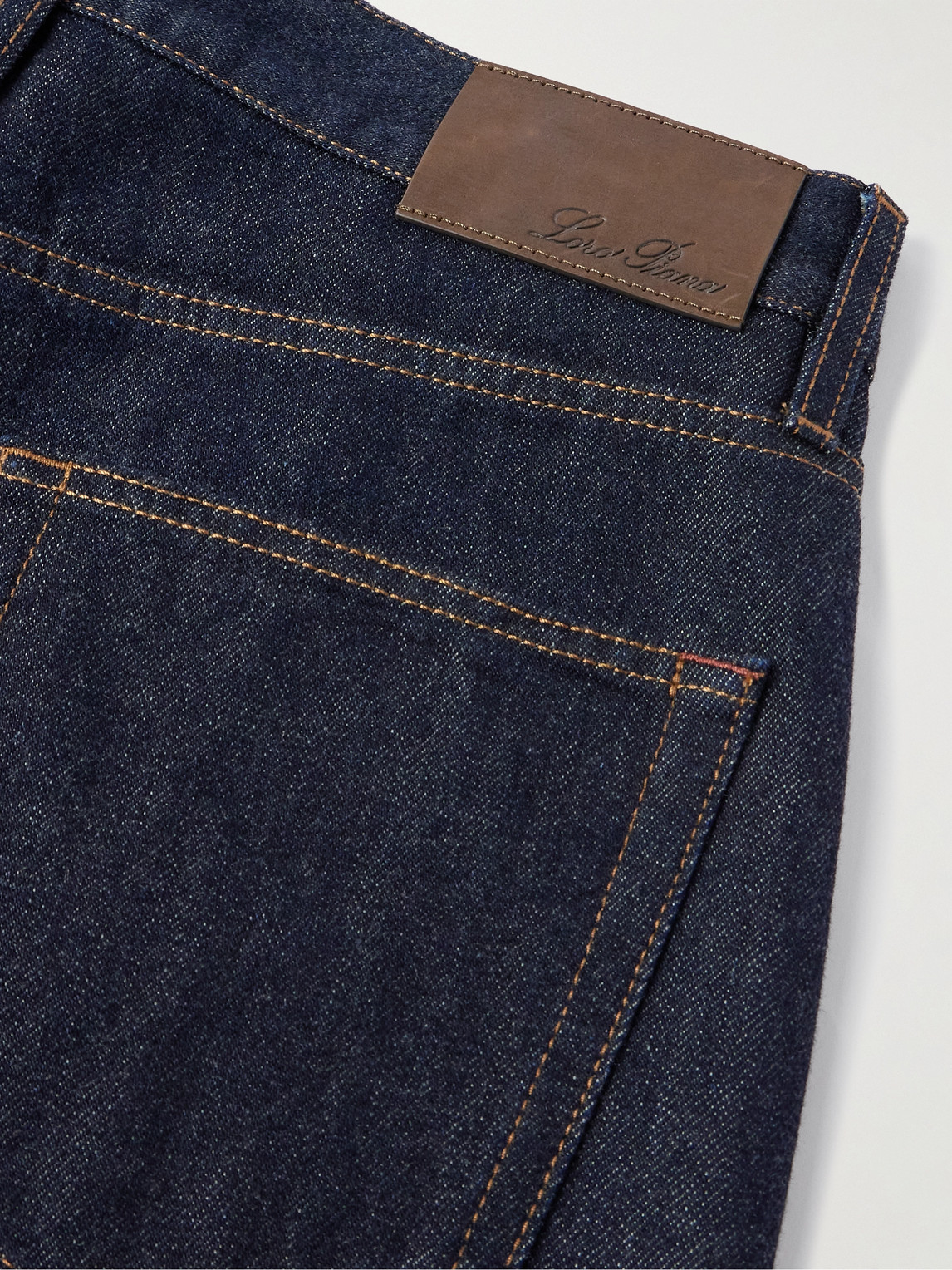 Shop Loro Piana Straight-leg Cotton And Cashmere-blend Jeans In Blue