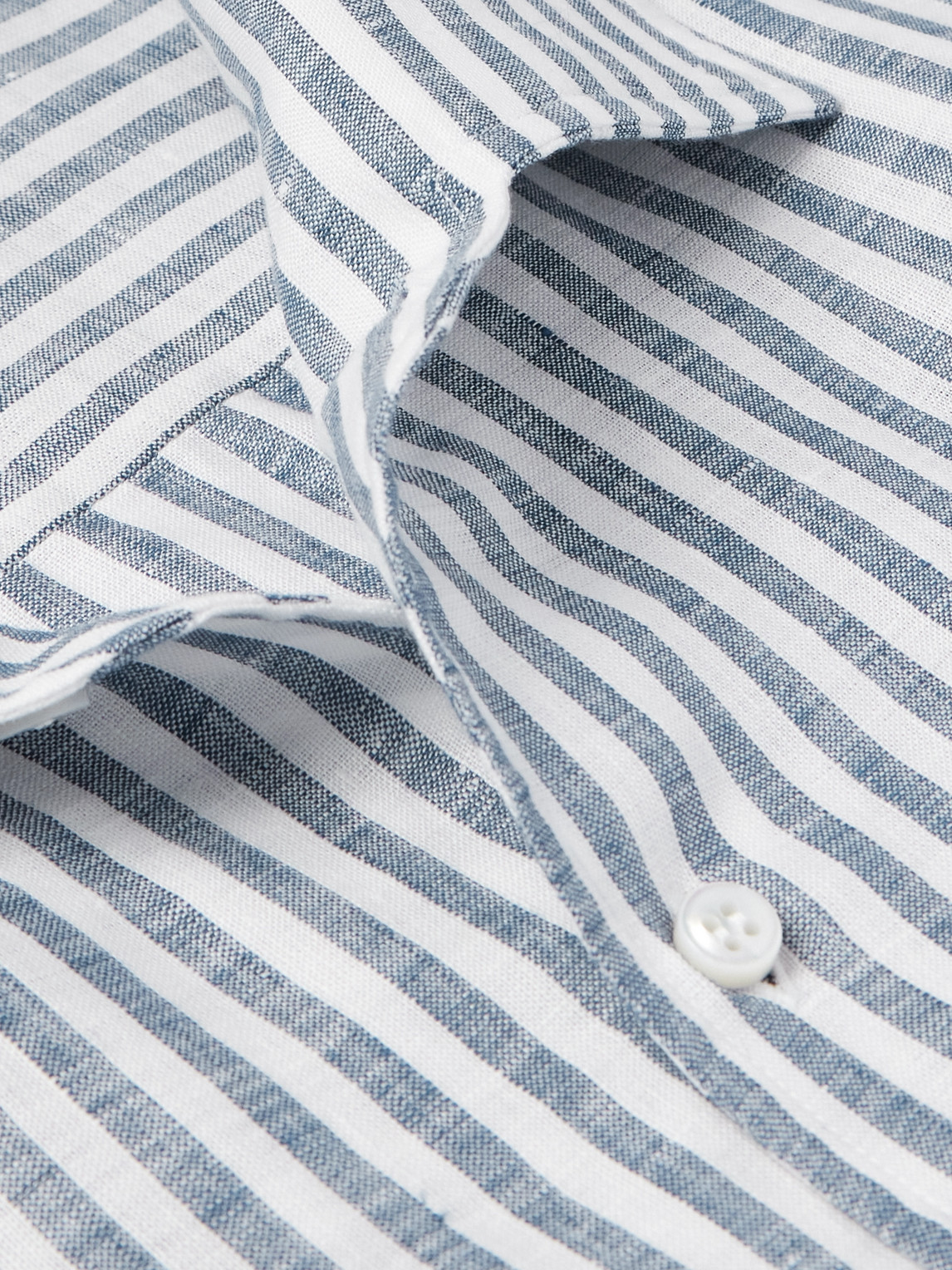 Shop Loro Piana André Striped Linen Shirt In Blue