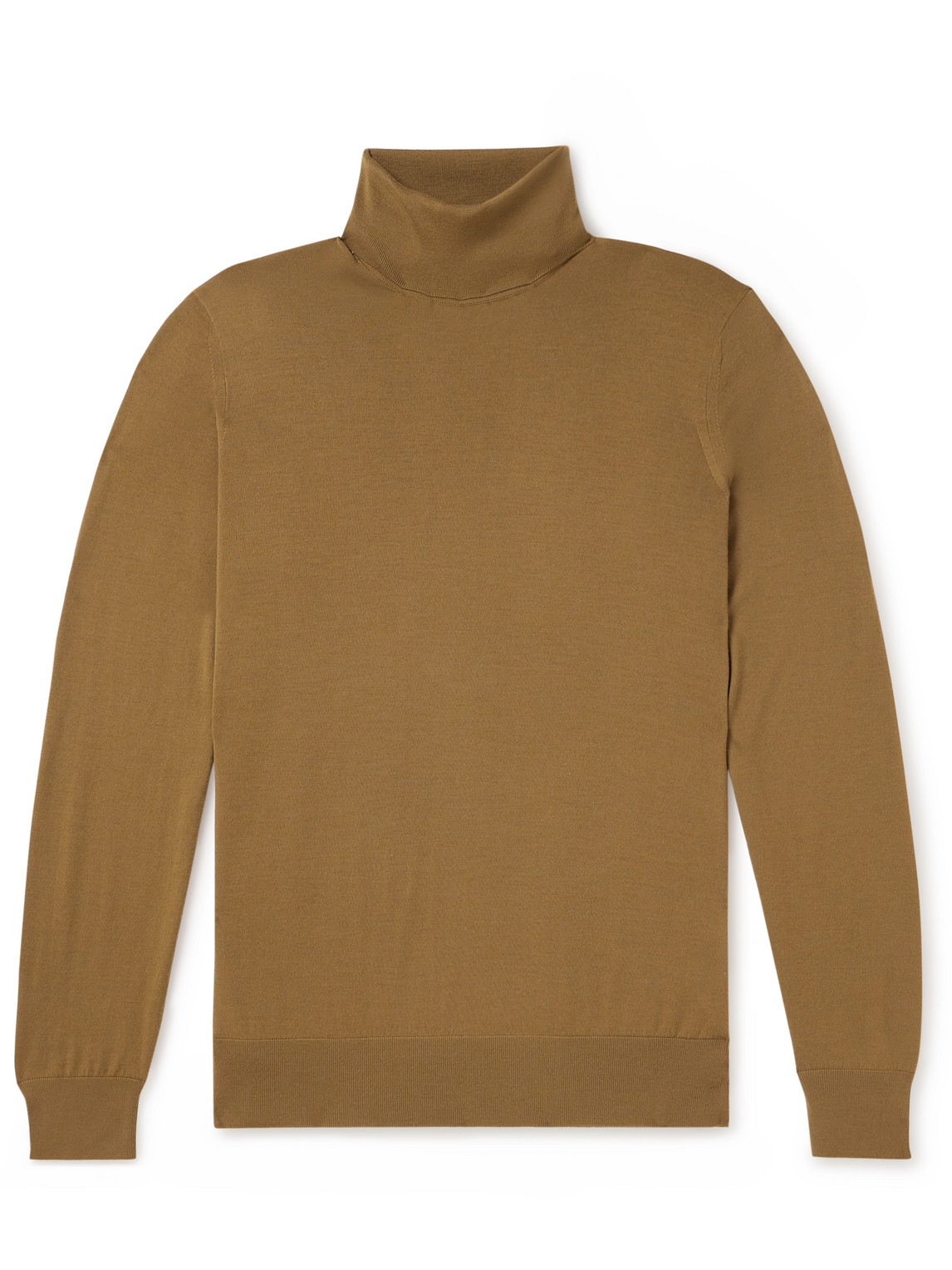 Loro Piana Wish® Virgin Wool Rollneck Jumper In Brown