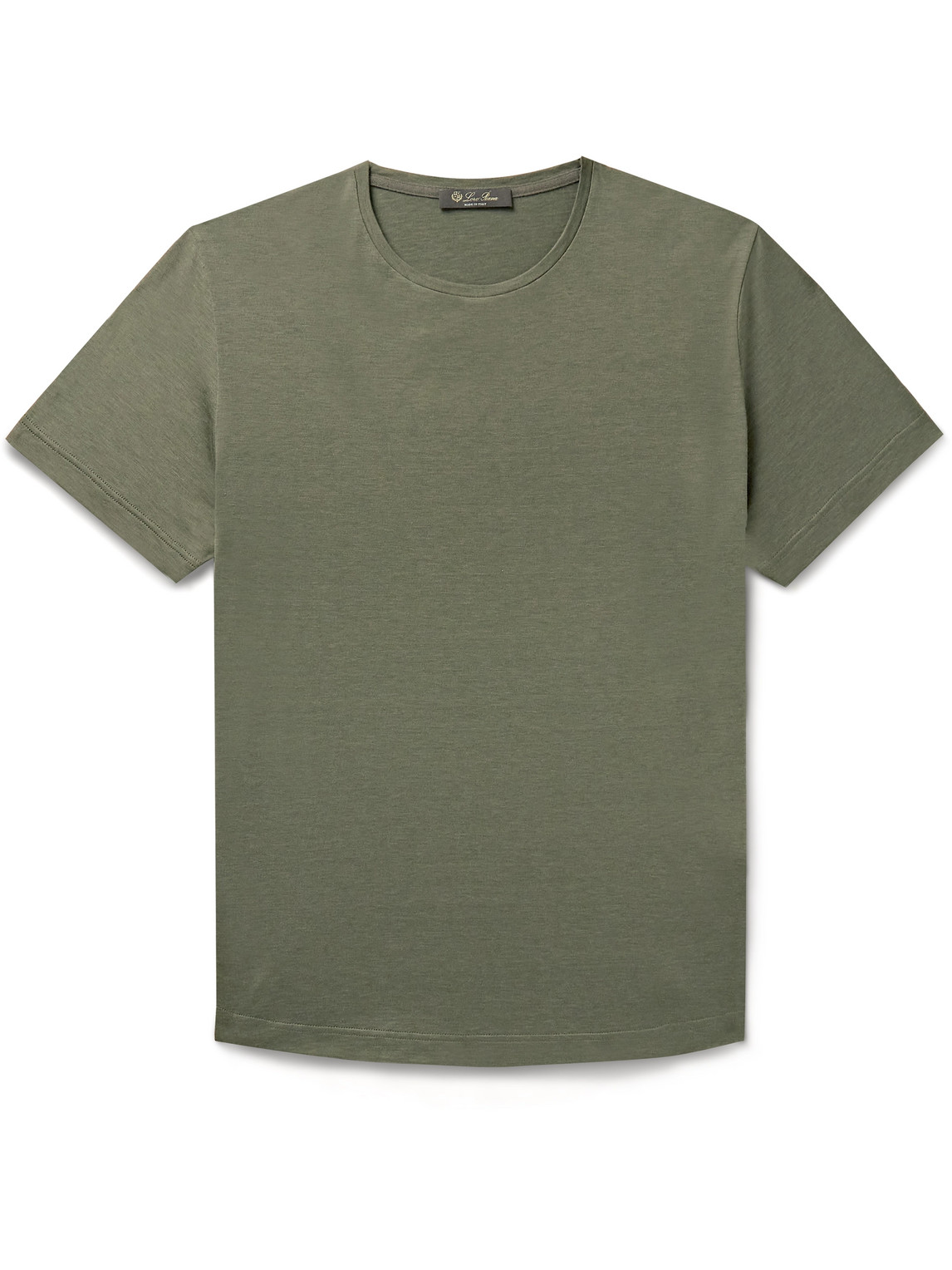Loro Piana Silk And Cotton-blend T-shirt In Green