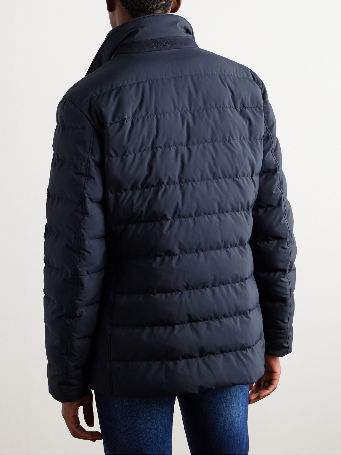 Shop Loro Piana Nama Quilted Padded Shell Jacket In Blue
