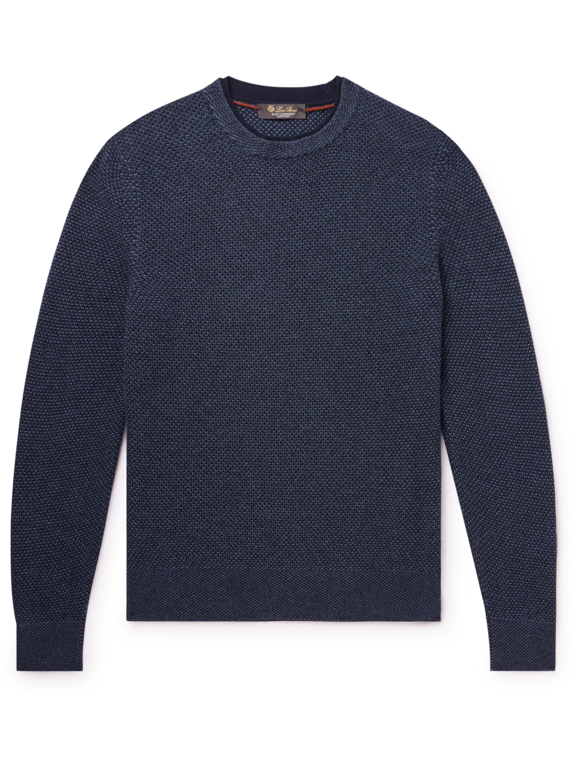 Shop Loro Piana Honeycomb-knit Cashmere Sweater In Blue