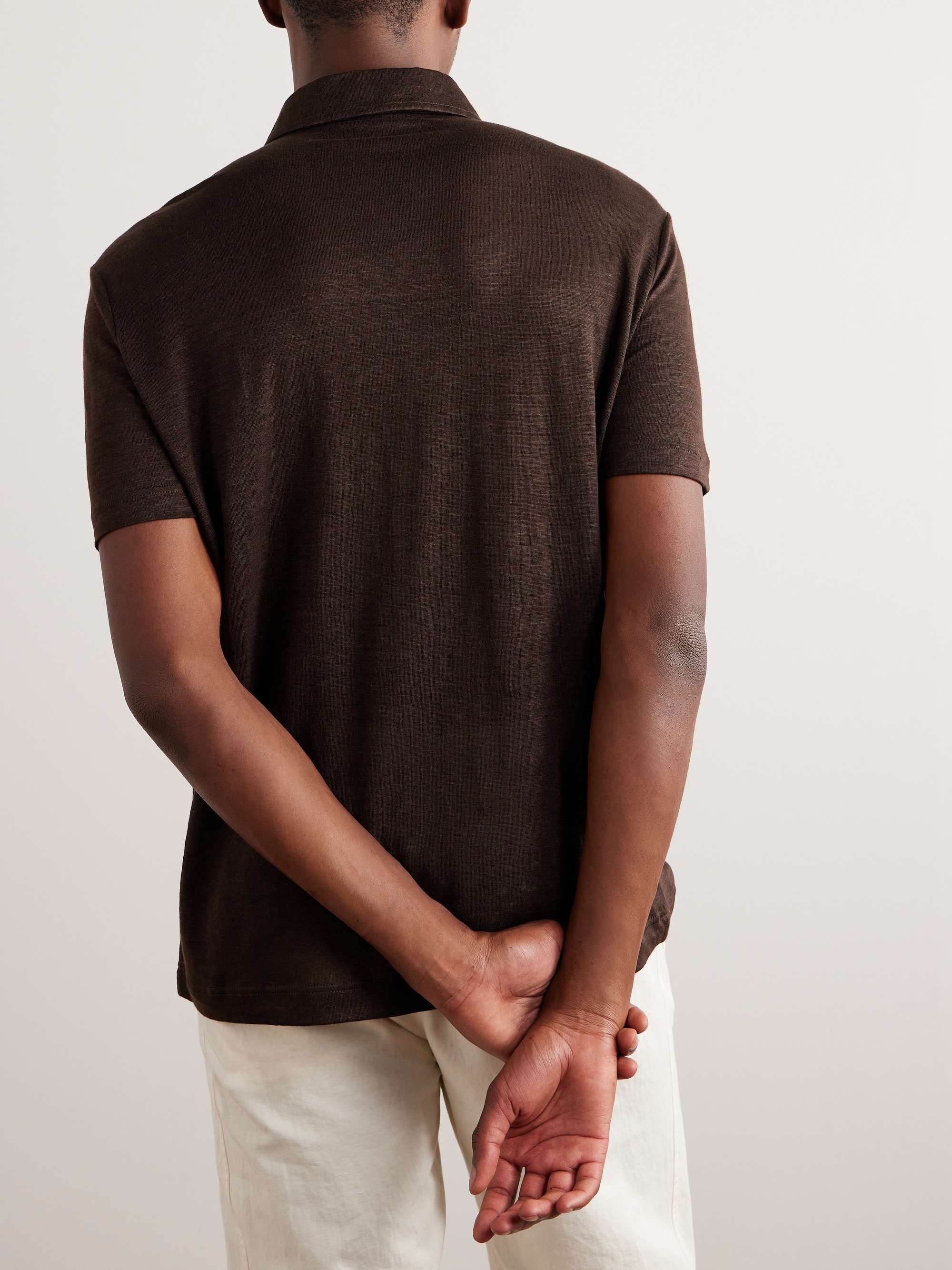 LORO PIANA Linen-Jersey Polo Shirt