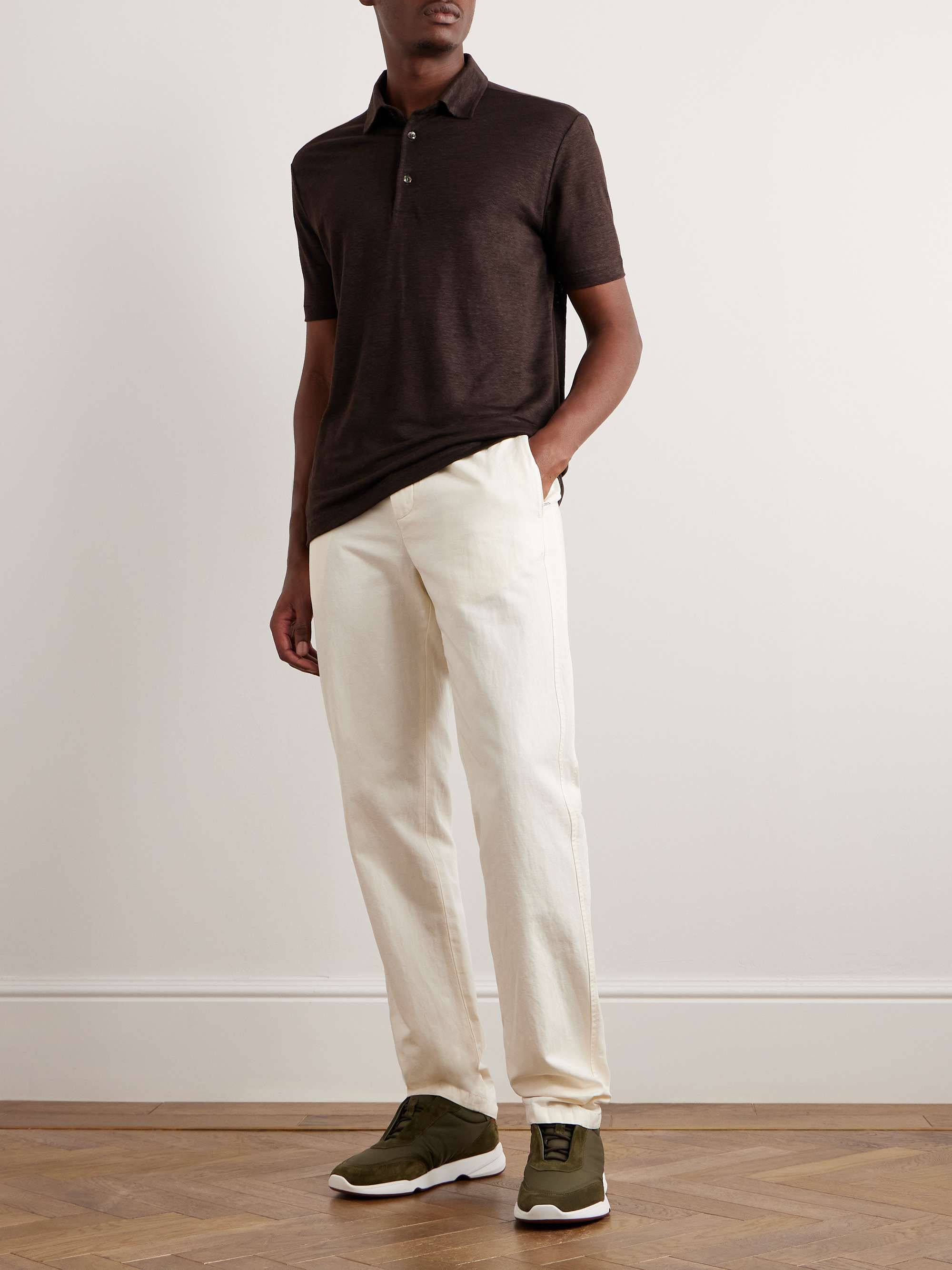 LORO PIANA Linen-Jersey Polo Shirt