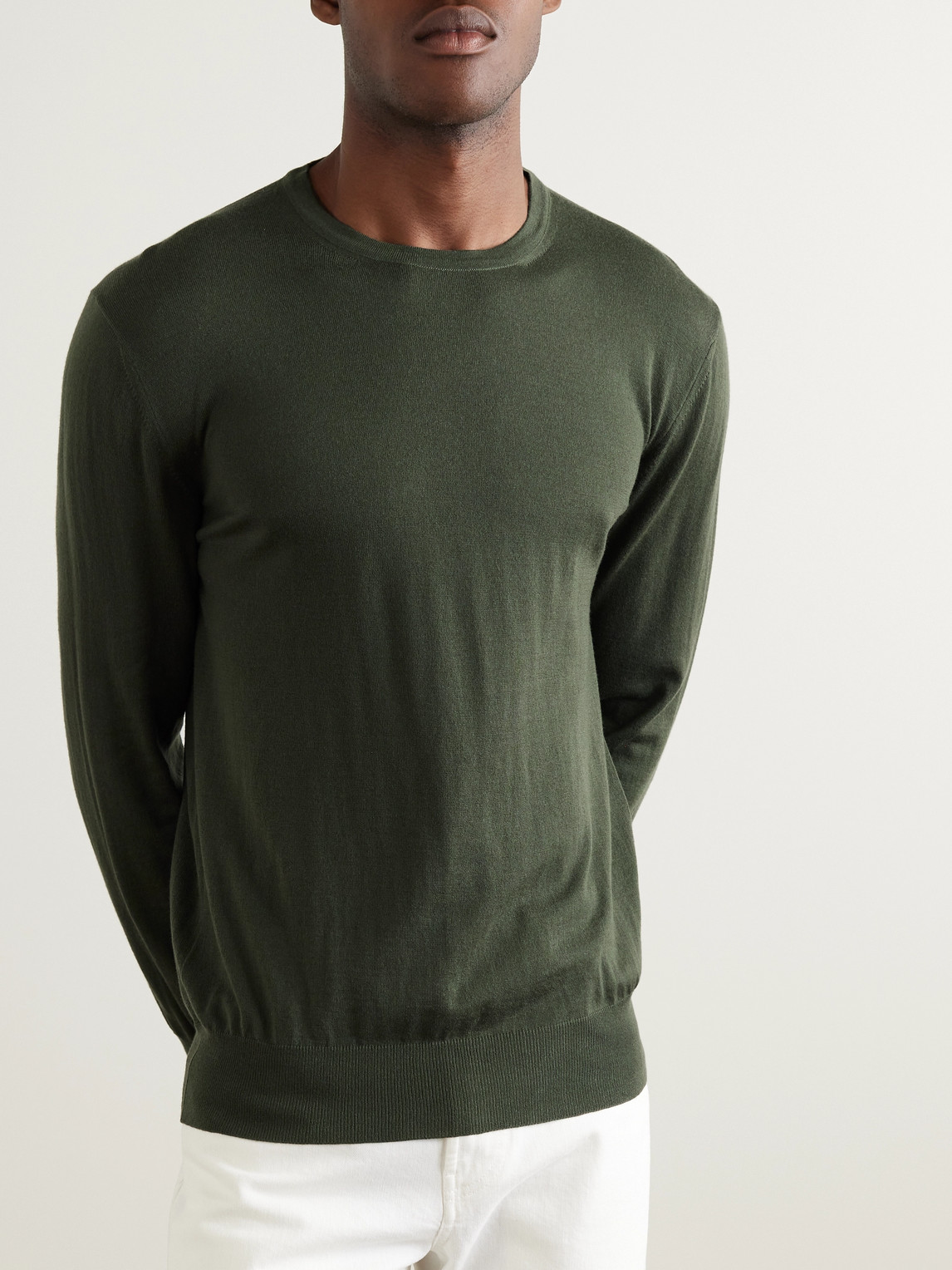 Shop Loro Piana Cashmere Sweater In Green