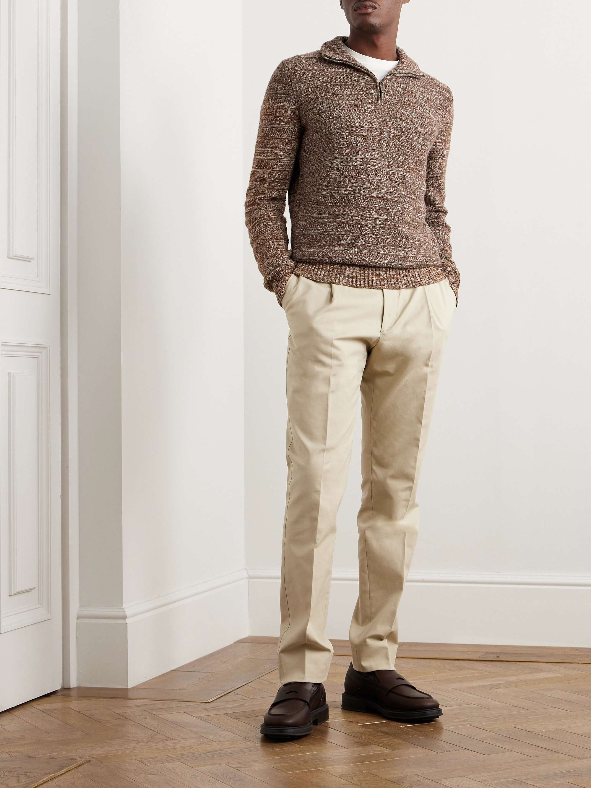 LORO PIANA Fancy Cashmere Half-Zip Sweater for Men | MR PORTER