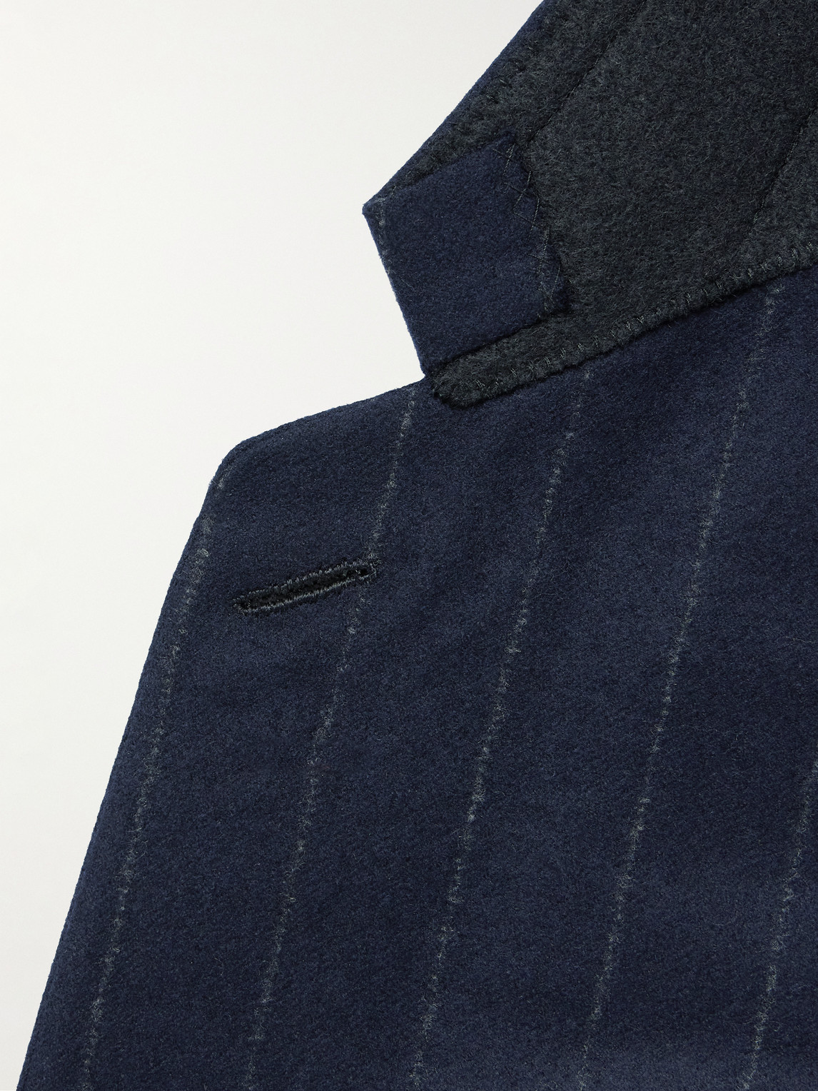 Loro Piana Pinstriped Wish® Virgin Wool And Cashmere-blend Suit In Blue