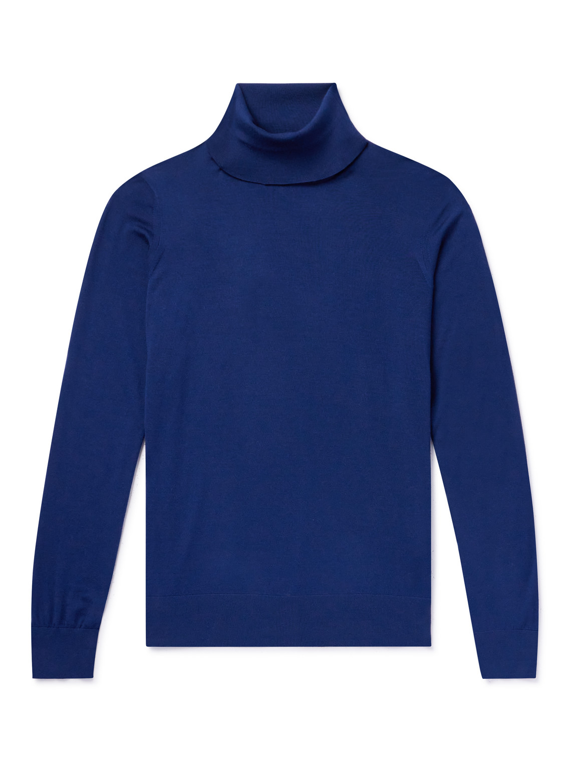 Loro Piana Wish® Virgin Wool Rollneck Jumper In Blue