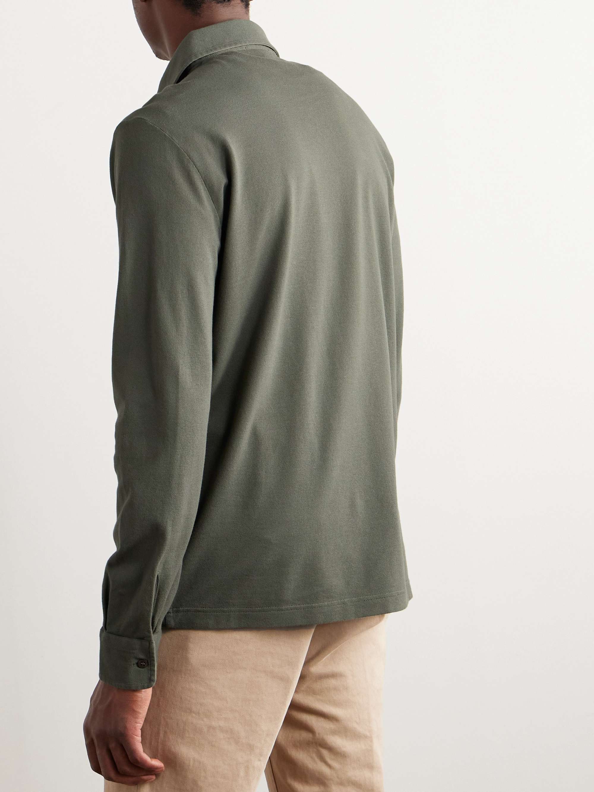 LORO PIANA Cotton-Piqué Polo Shirt